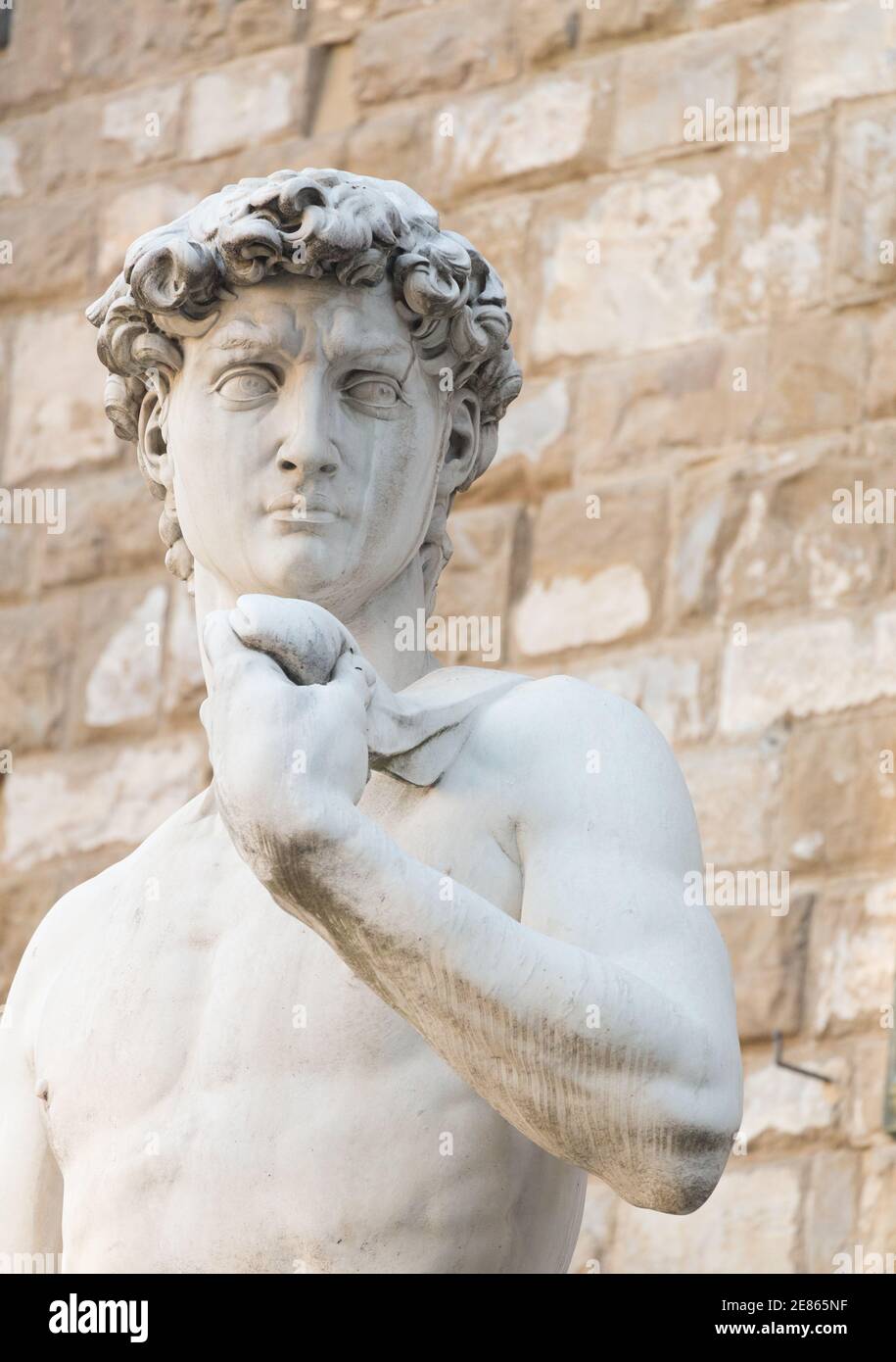 Florence, Italy Replica of Michelangelo's David statue in front of The