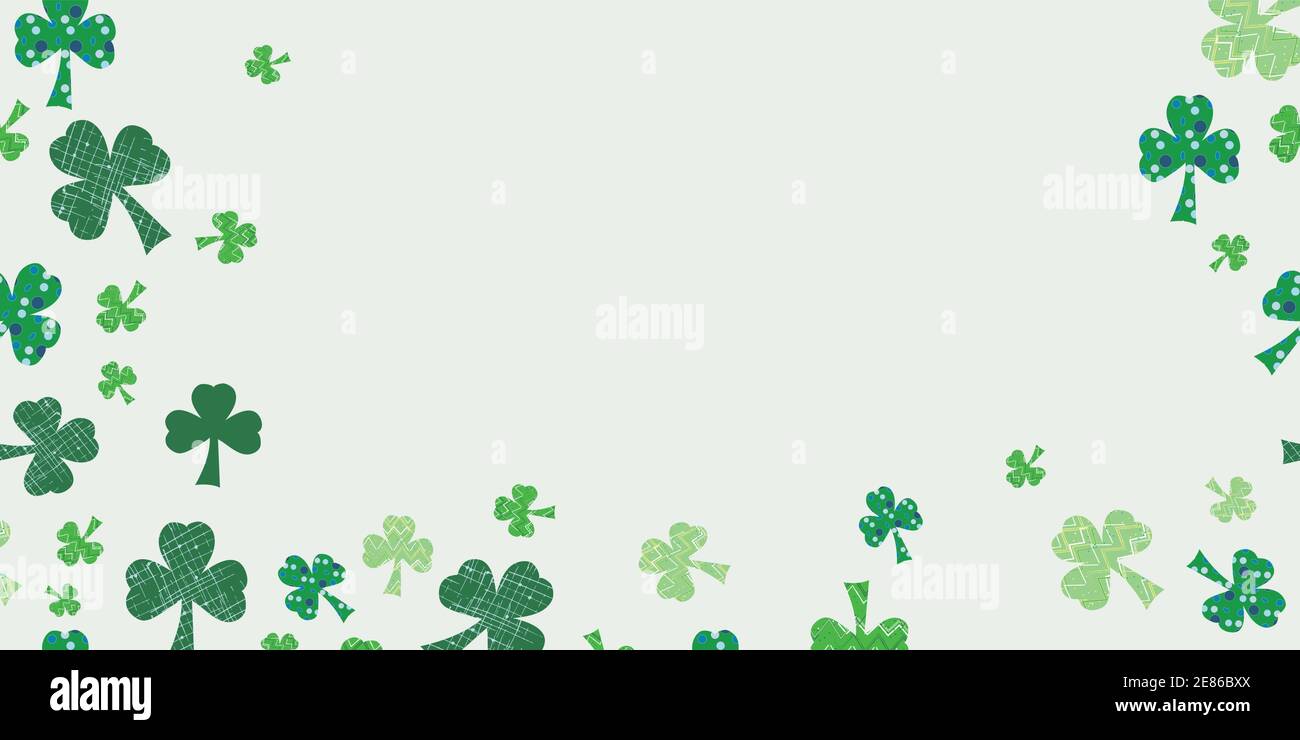 Shamrock mixer horizontal border seamless vector pattern st. patricks day surface pattern design Stock Vector