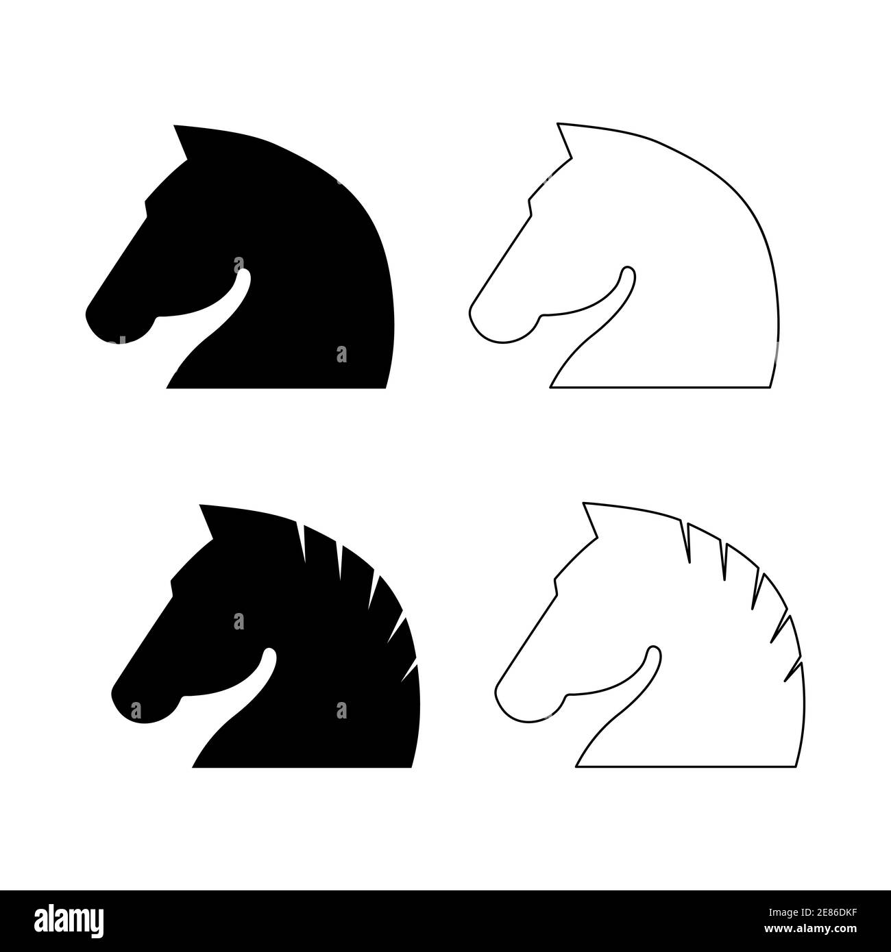 Horse head icon set. Vector animal silhouettes illustration isolated on  white Stock Vector Image \u0026 Art - Alamy, image size:1300x1390