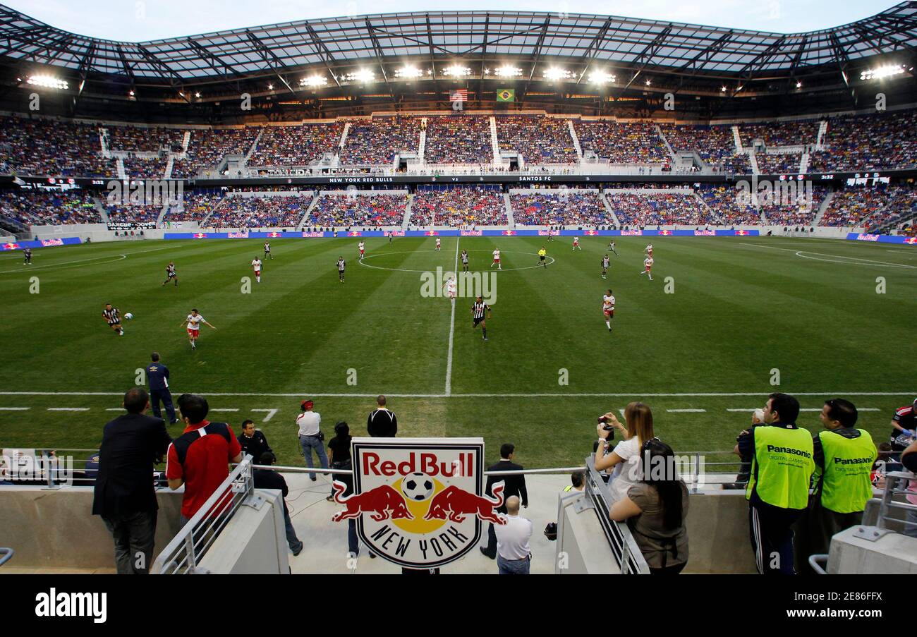 Red Bull Arena as the New York Red Bulls of Major League Soccer (MLS)  played their opening match at the new stadium against Santos FC of Brazil  in Harrison, New Jersey, March