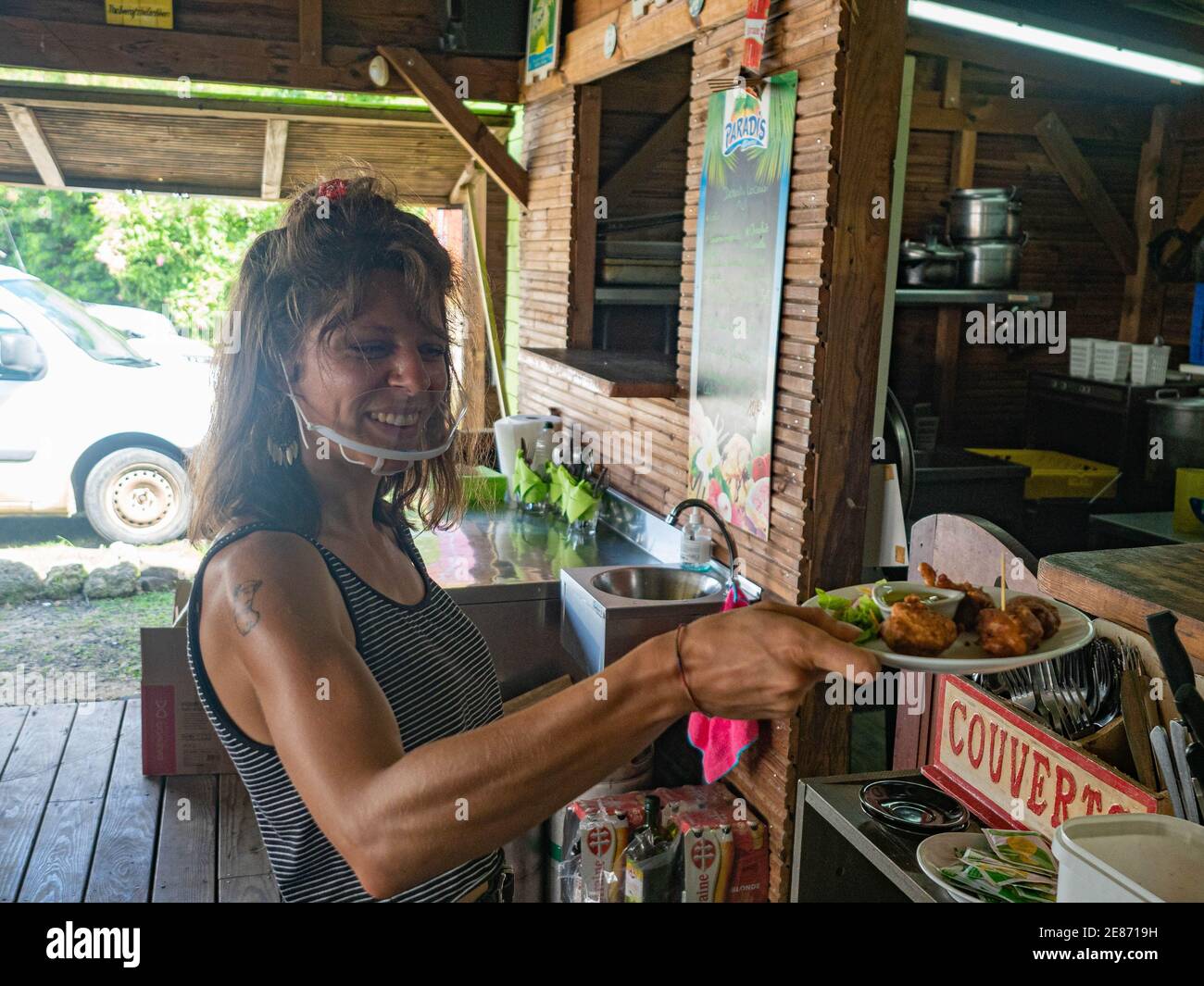 Since the start of the COVID19 pandemic. Restaurant owners have lots of people to open their establishments. Certain establishments in the West Indies Stock Photo