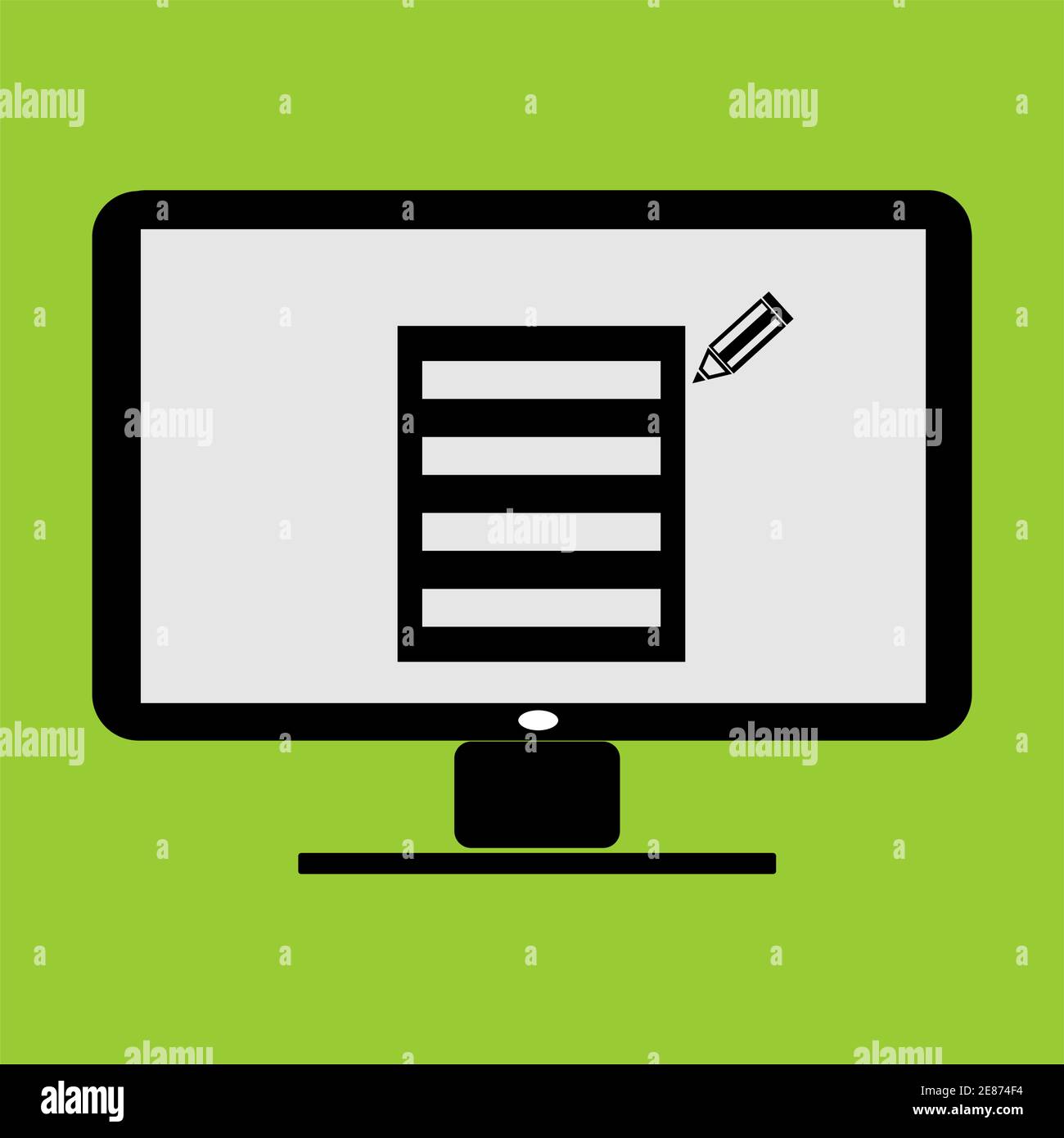 note pad or memo thumbnail application in LC monitor PC computer vector