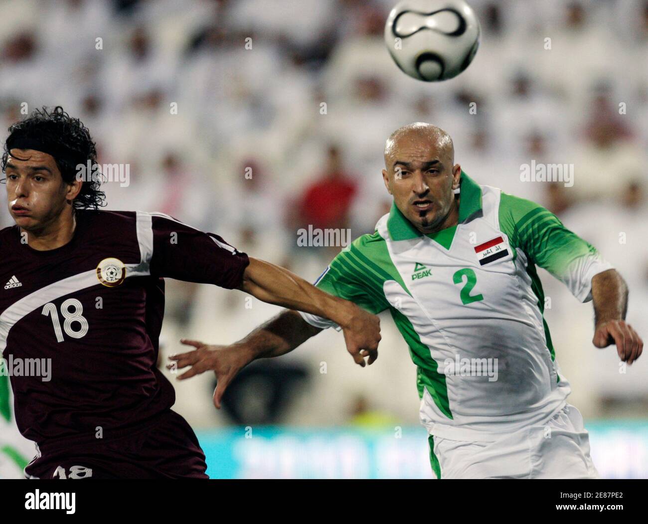 Qatar S Sebastian Soria L Fights For The Ball With Iraq S Jasim Ghulam During Their Round Three 10 World Cup Qualifying Soccer Match In Doha March 26 08 Reuters Fadi Al Assaad Qatar Stock Photo Qatar S Sebastian Soria L Fights For The Ball With Iraq S Jasim Ghulam During Their Round Three 10 World Cup Qualifying Soccer Match In Doha March 26 08 Reuters Fadi Al Assaad Qatar Stock Photo