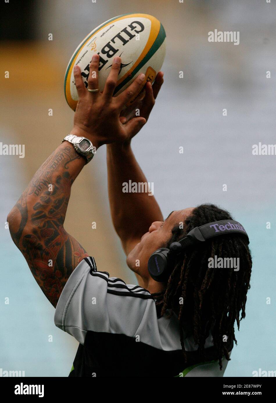 New Zealand Ma a Nonu Wearing Headphones Catches The Ball During The 