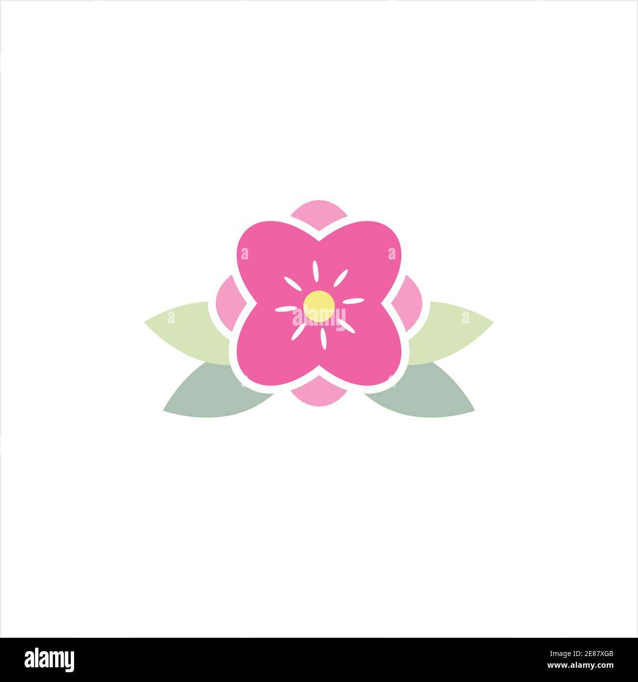 simple beautiful pink flower vector logo and icon Stock Vector Image