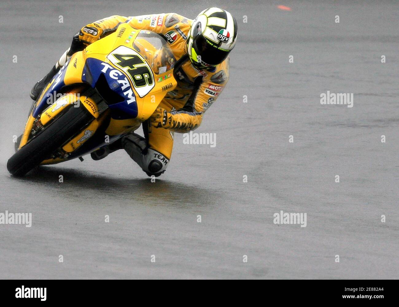 World Champion Italian rider Valentino Rossi of Camel Yamaha rides during a  qualifying session at Istanbul Park, venue of MotoGP Grand Prix of Turkey,  in Istanbul April 29, 2006. Australian Chris Vermeulen