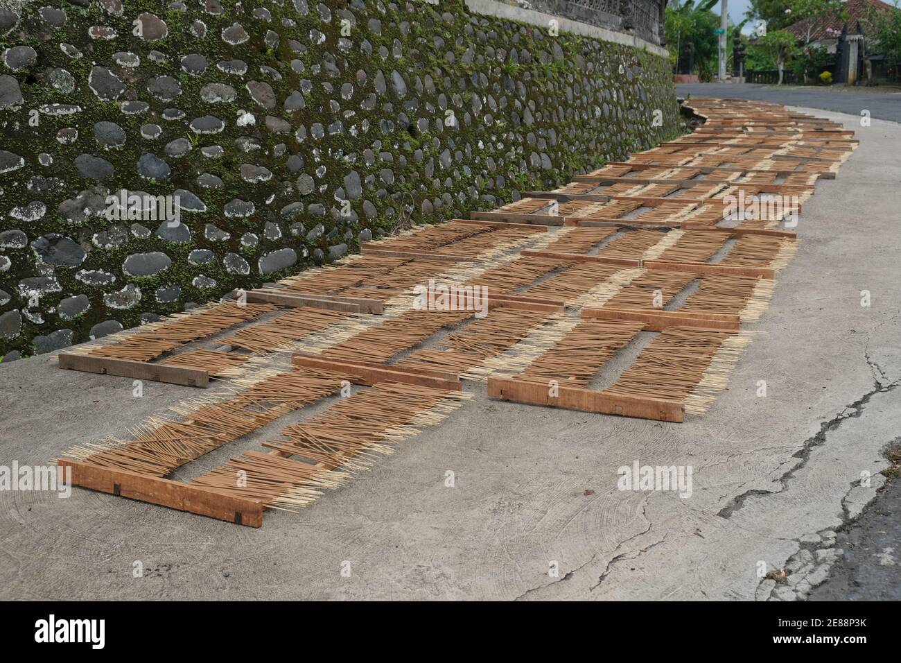Indonesia Bali Ubud Incense sticks drying in the sun Stock Photo Alamy