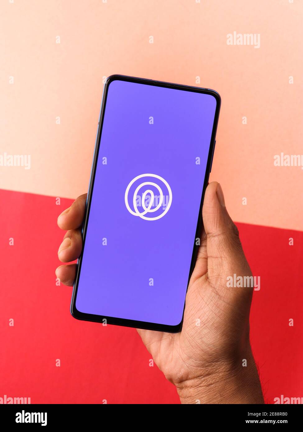 Assam, india January 31, 2021 Life360 logo on phone screen stock