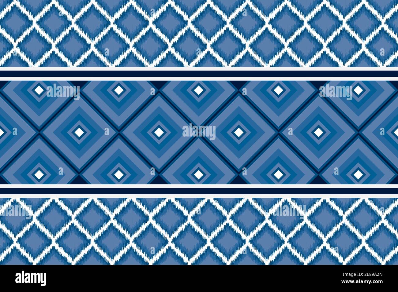 Geometric ethnic oriental pattern traditional design blue background for carpet,wallpaper,clothing,wrapping,Batik,fabric,Vector illustration.Eps10 Stock Vector