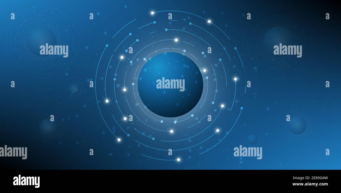 Abstract blue technology background.Digital hi-tech with circle and particles design.Vector illustration.Eps10 Stock Vector