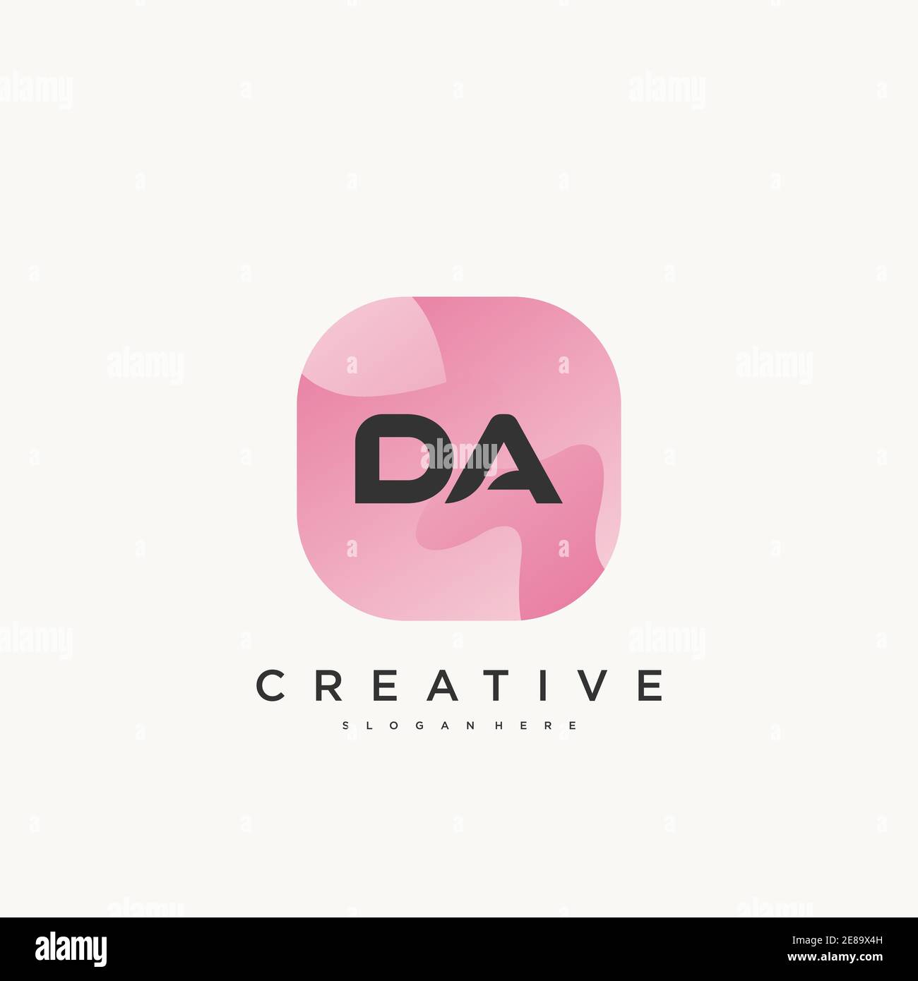 DA Initial Letter logo icon design template elements with wave colorful art Stock Vector