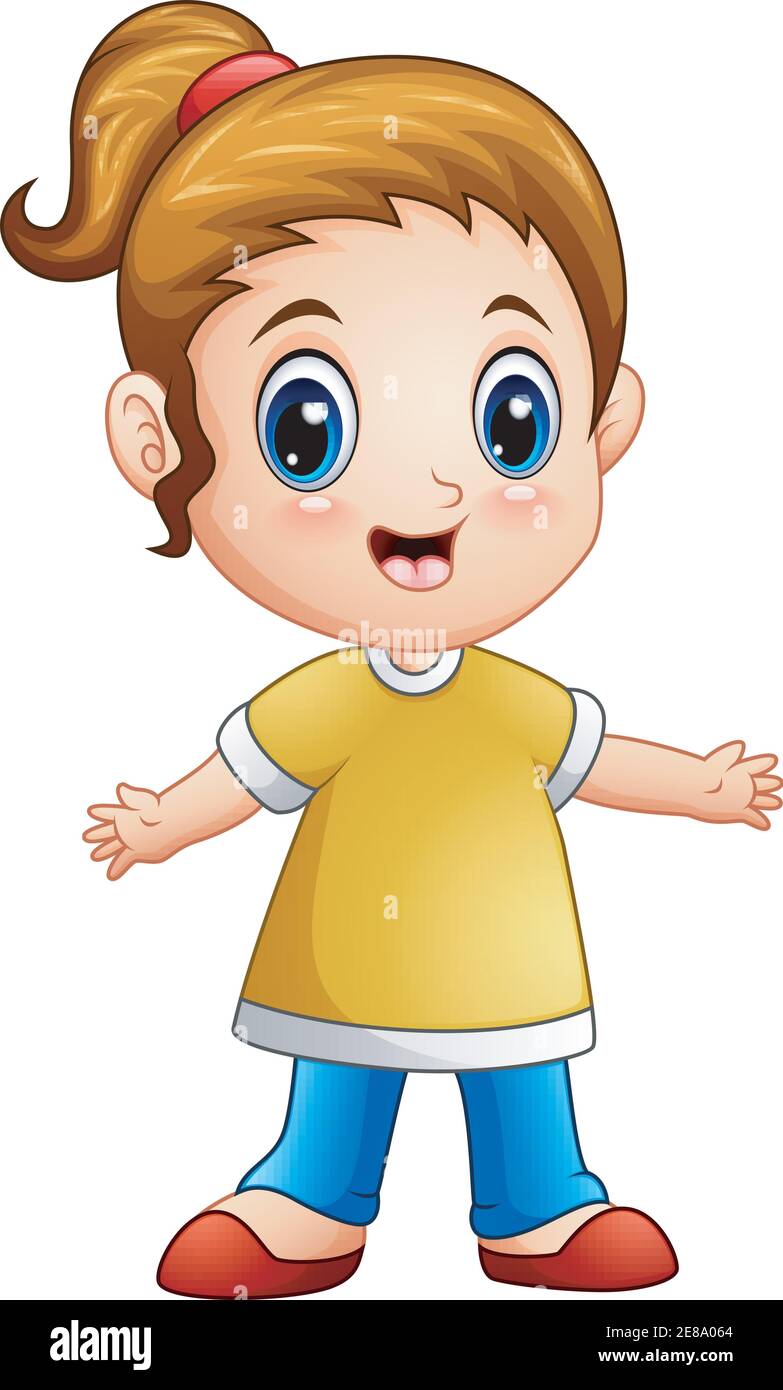 Vector illustration of Happy girl cartoon Stock Vector Image & Art - Alamy