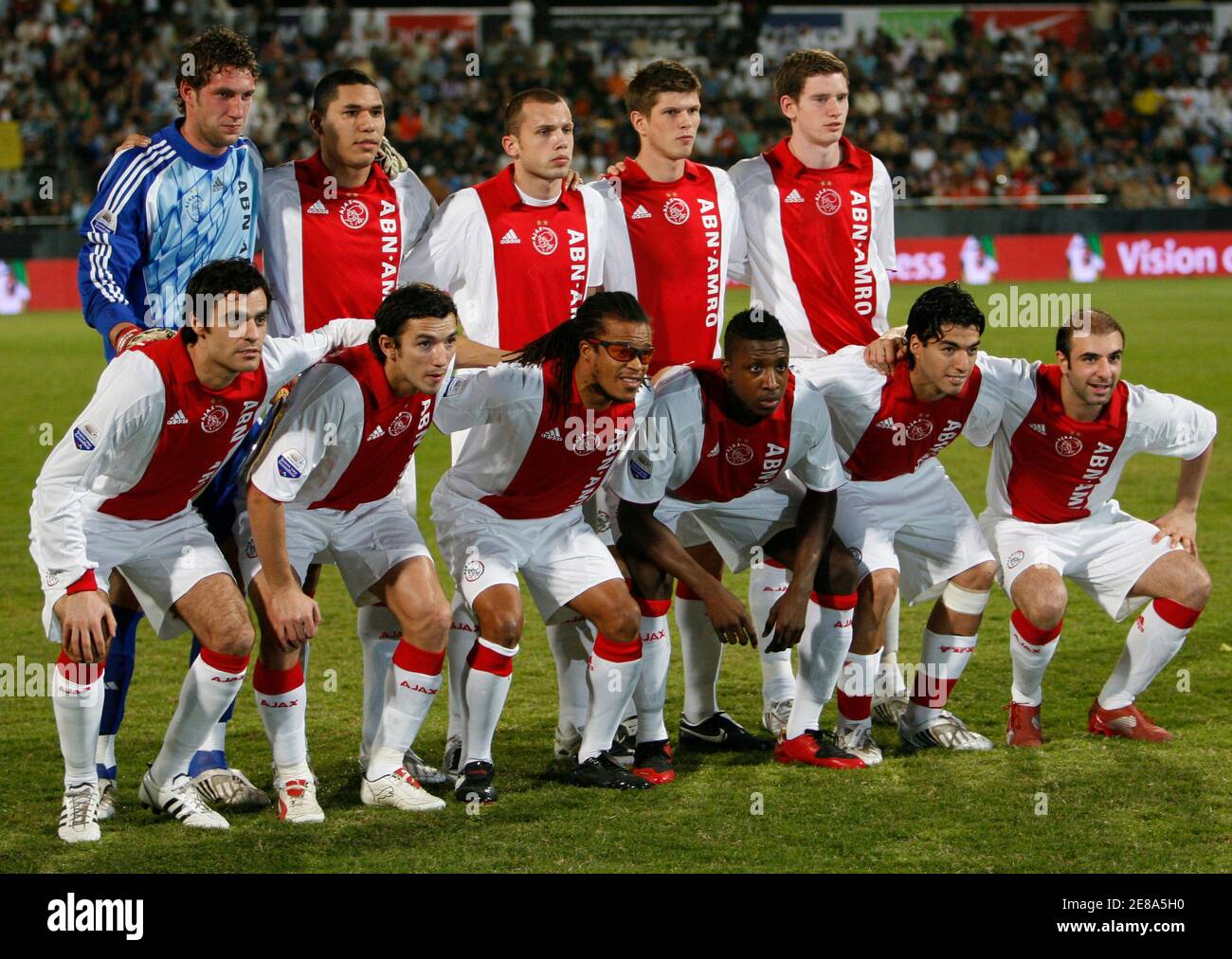 Ajax Amsterdam's team pose for a group picture before their match against  Italian team Inter Milan during the Second Mohammad Bin Rashid  International Football Championship at Al Wasl Club in Dubai January