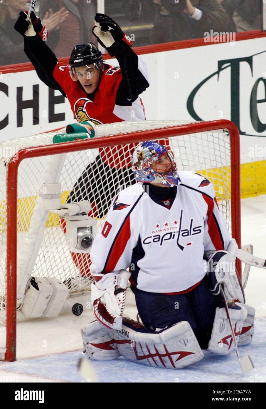 Ottawa Senators' Antoine Vermette (top 