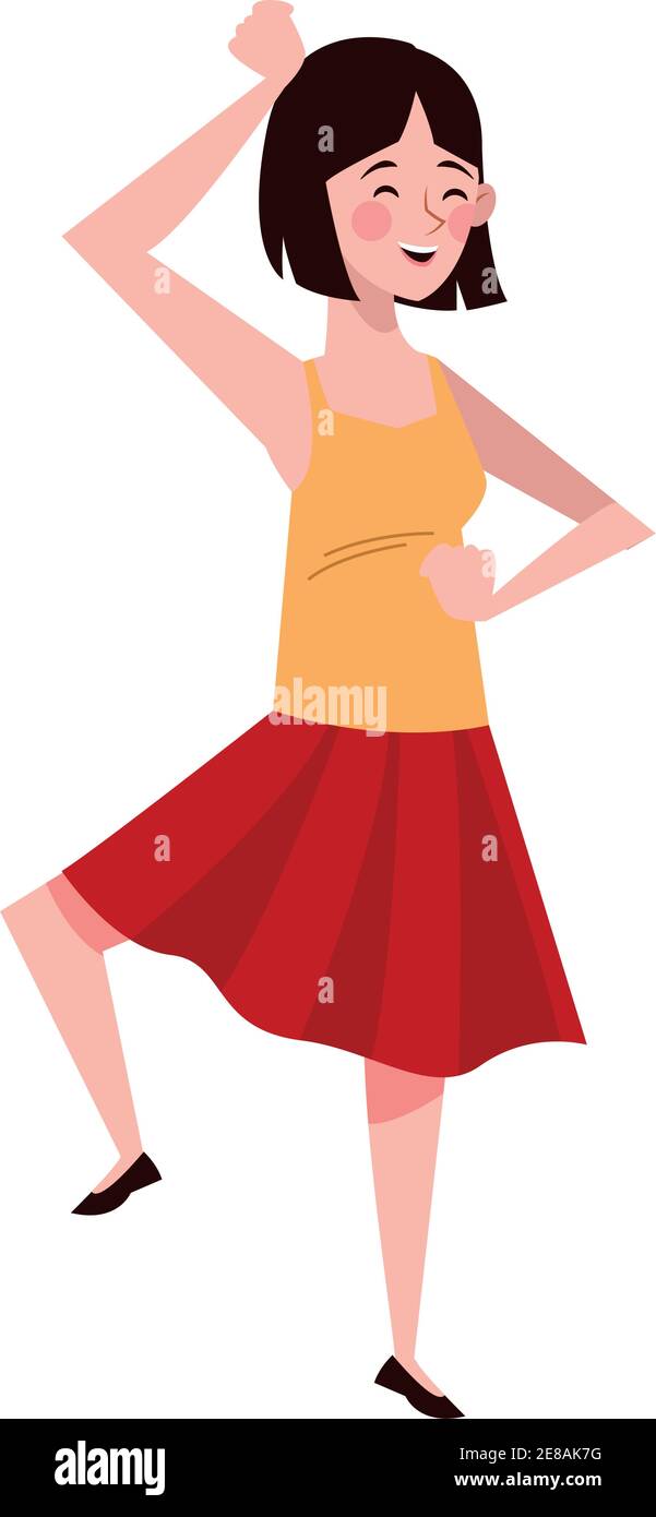 Woman Dancing Character Healthy Lifestyle Vector Illustration Design Stock Vector Image And Art 2428