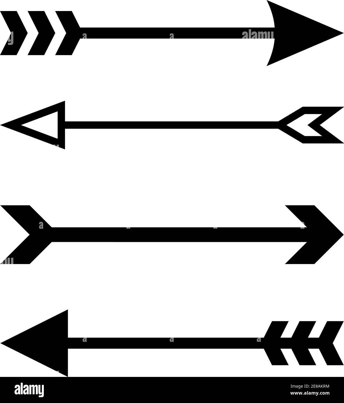 Black vector arrows. Collection four arrows sign set Stock Vector Image &  Art - Alamy