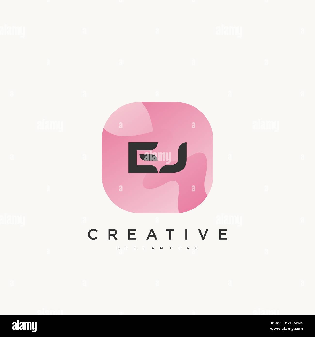 EJ Initial Letter logo icon design template elements with wave colorful art Stock Vector