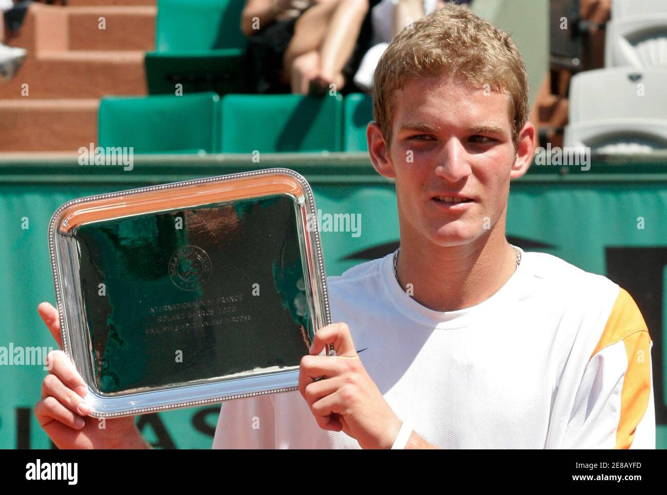 Canada S Philip Bester Displays His Second Place Trophy After His Defeat To Slovakia S Martin Klizan In The Boy S Final Of The French Open Tennis Junior Tournament At Roland Garros In Paris June Canada S Philip Bester Displays His Second Place Trophy After His Defeat To Slovakia S Martin Klizan In The Boy S Final Of The French Open Tennis Junior Tournament At Roland Garros In Paris June