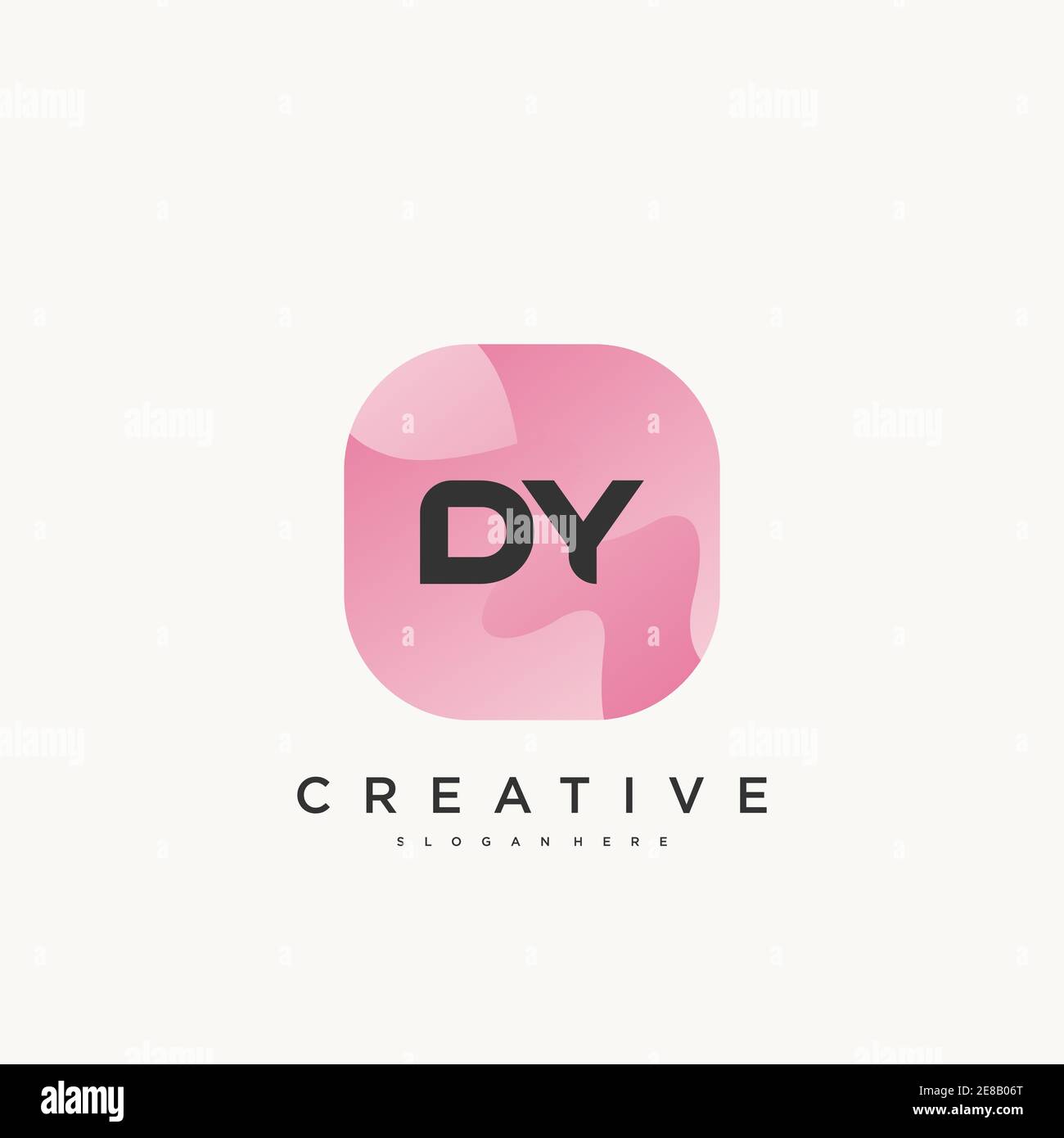 DY Initial Letter logo icon design template elements with wave colorful art Stock Vector