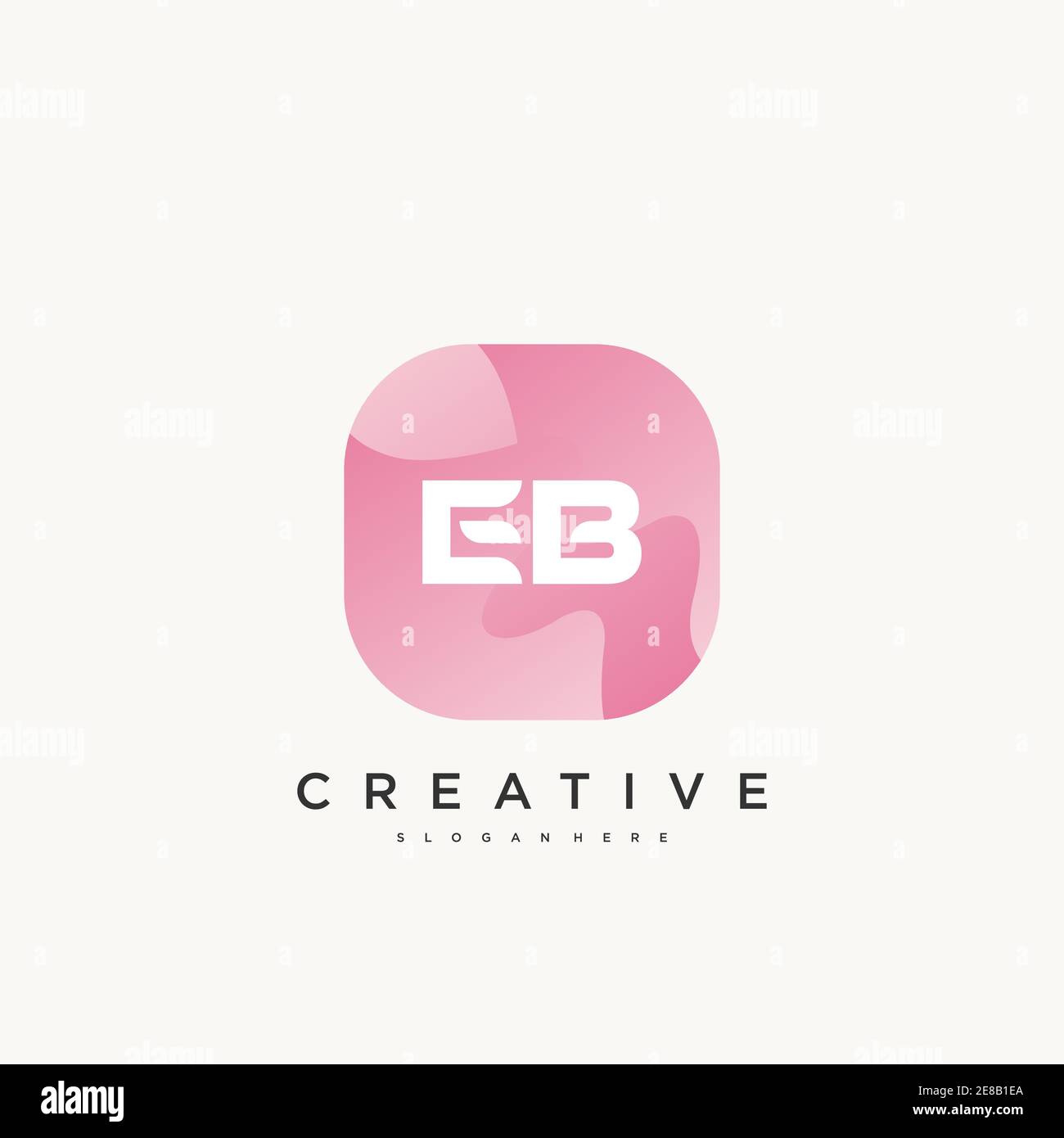 EB Initial Letter logo icon design template elements with wave colorful art Stock Vector