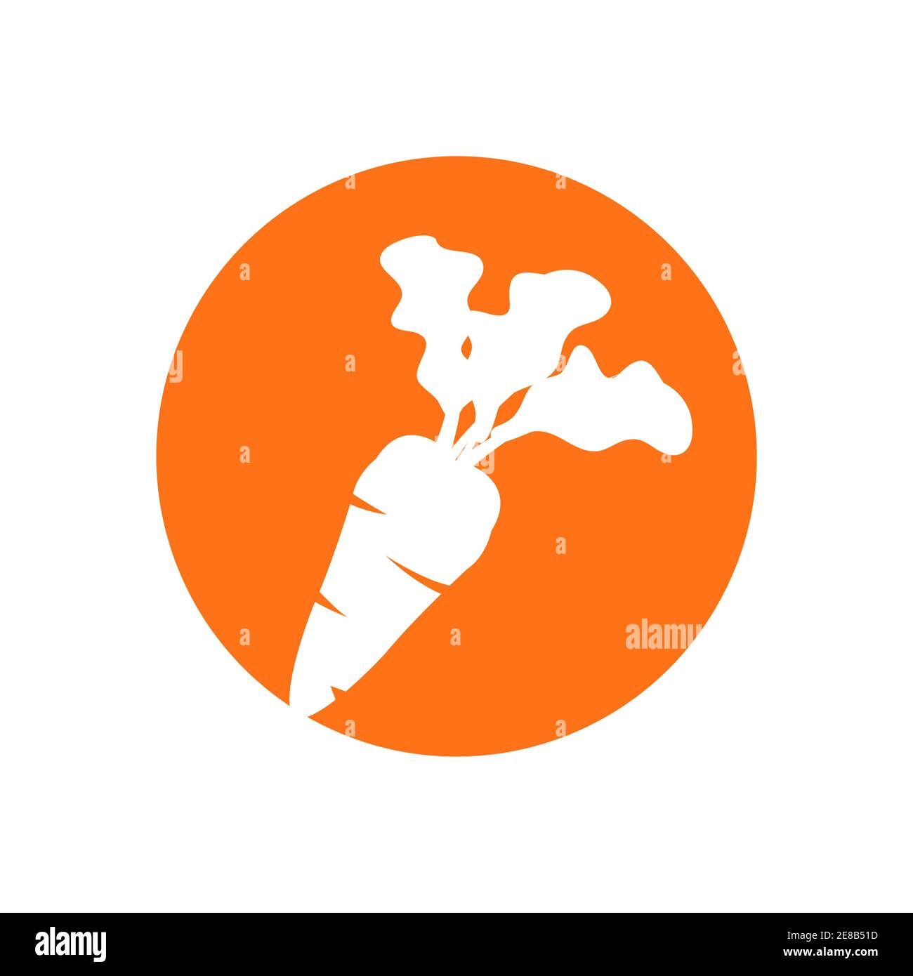 circle orange carrot logo for agricultural company Stock Vector Image