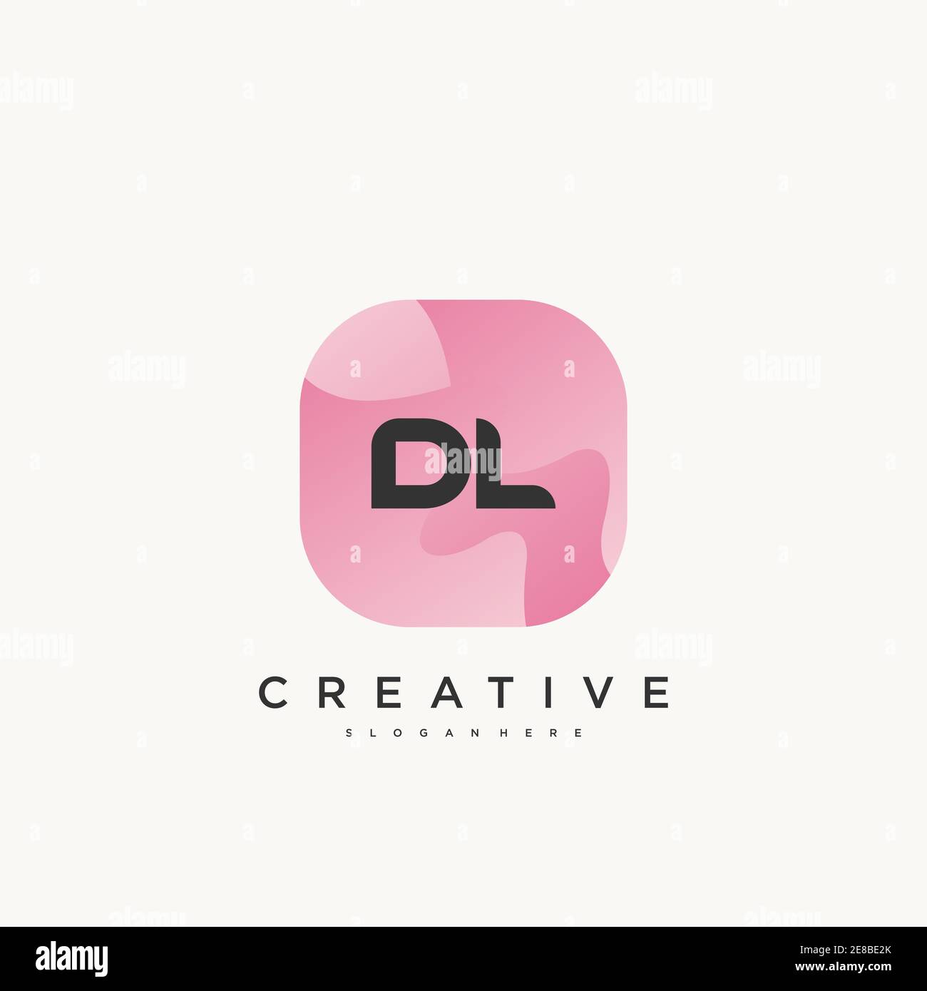 DL Initial Letter logo icon design template elements with wave colorful art Stock Vector