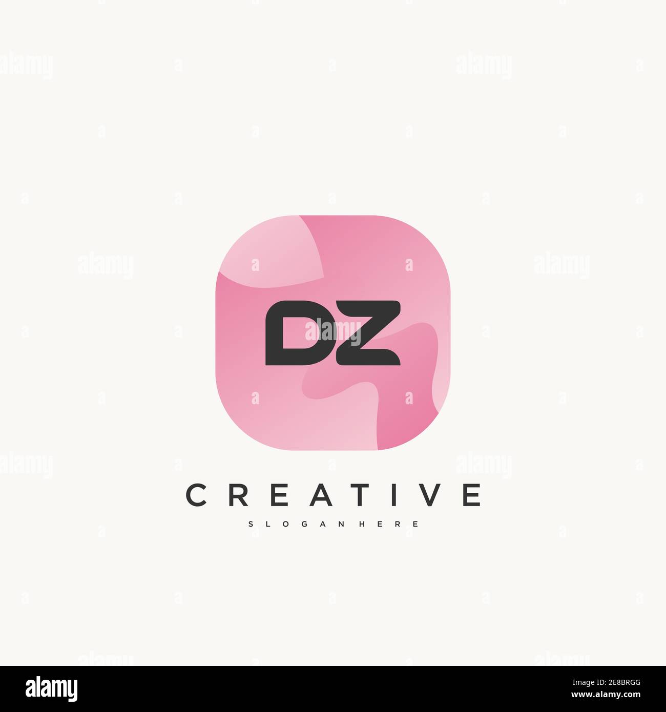 DZ Initial Letter logo icon design template elements with wave colorful art Stock Vector