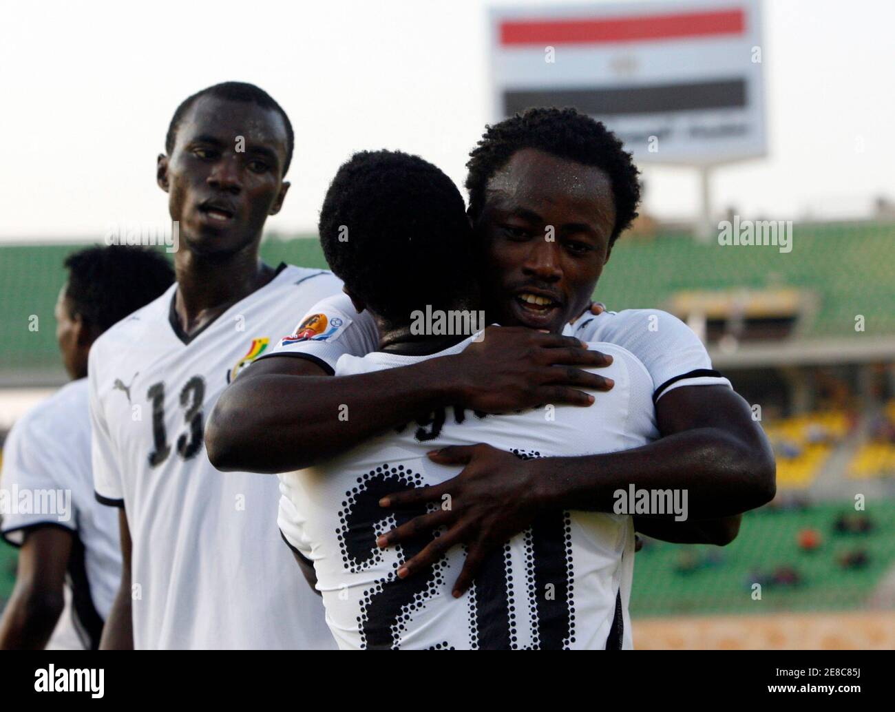 Ransford Osei Of Ghana R Embraces Team Mate Dominic Adiyiah C As He Celebrates His Goal Against South Korea During Their Fifa U World Cup Quarter Finals Soccer Match In Suez October 9