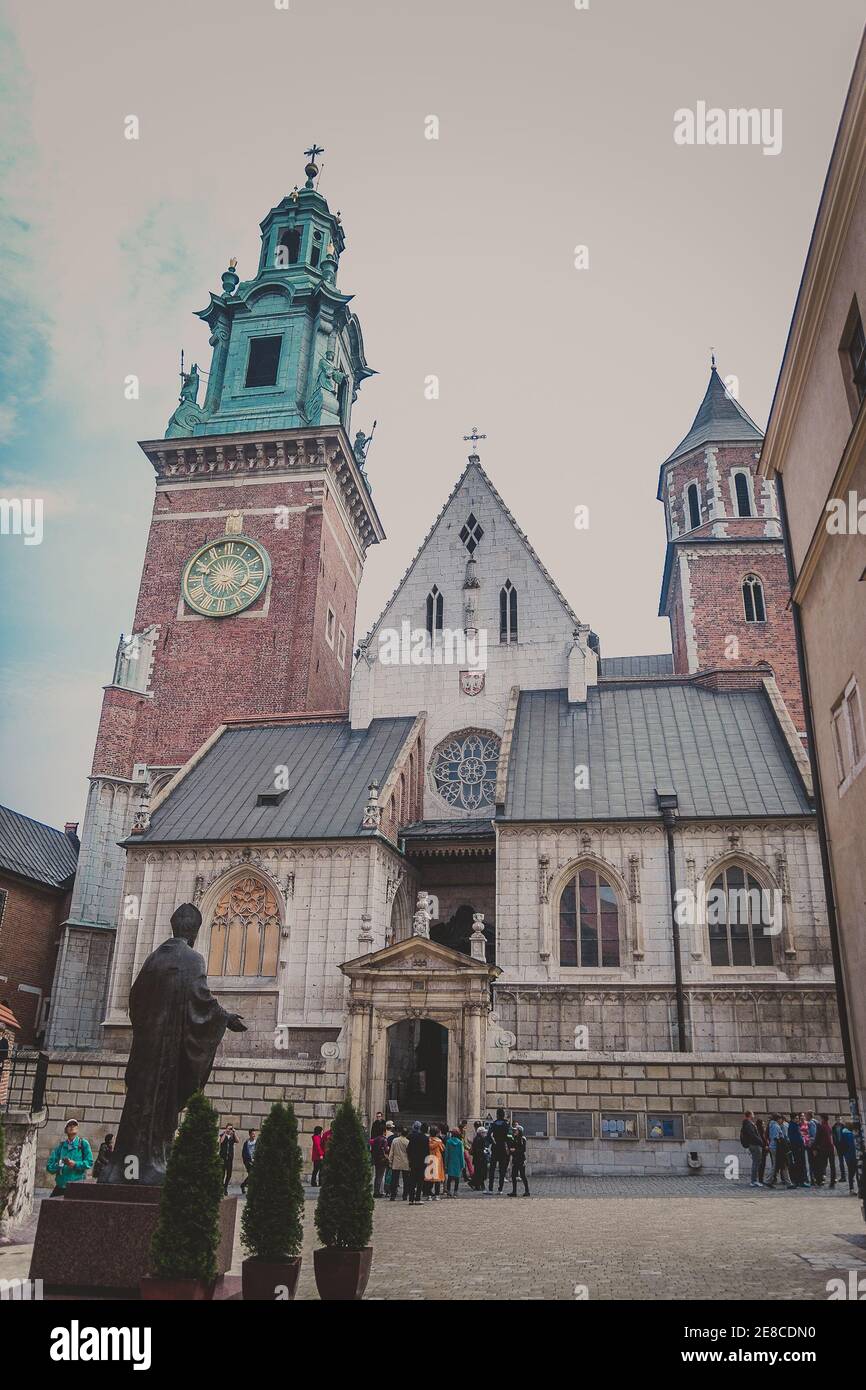 Royal Archcathedral Basilica of St. Stanislaus and Wenceslaus on Wawel Hil Stock Photo