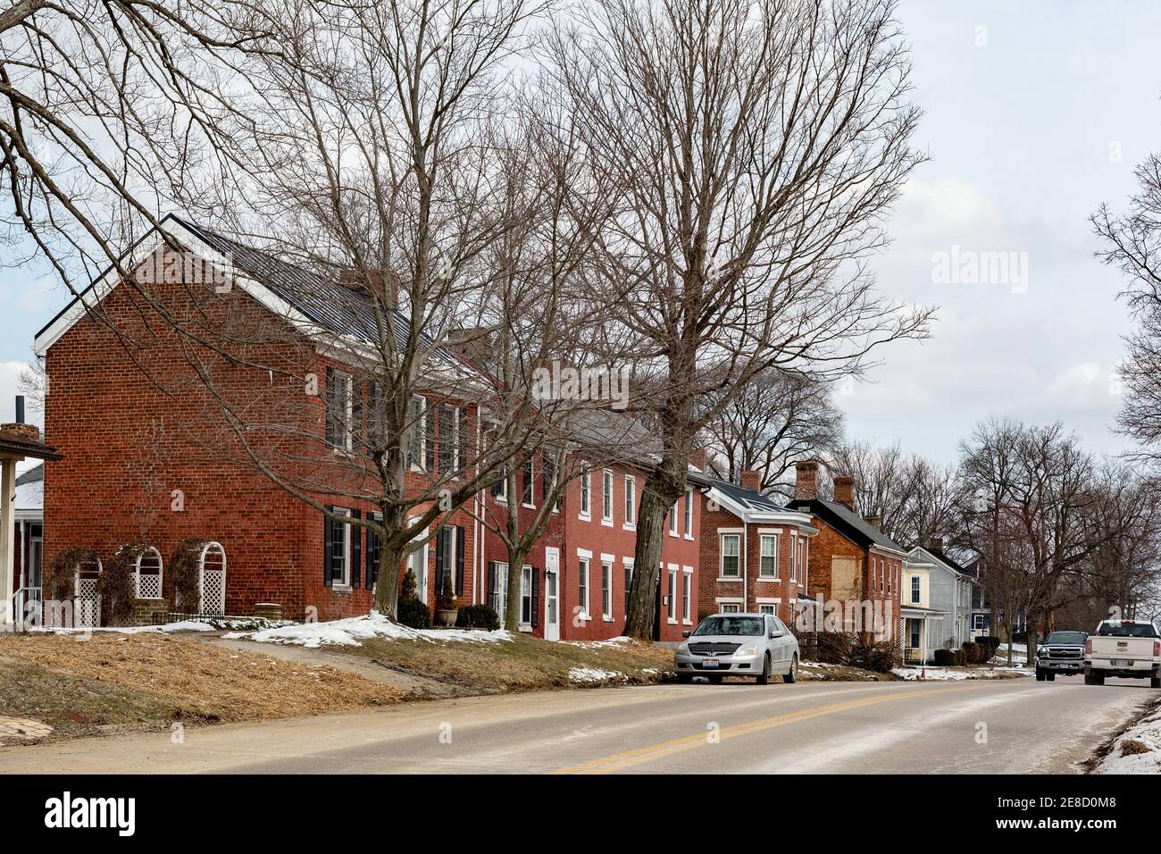 Mount Pleasant, Ohio/USA March 7, 2019 A view of the historic houses