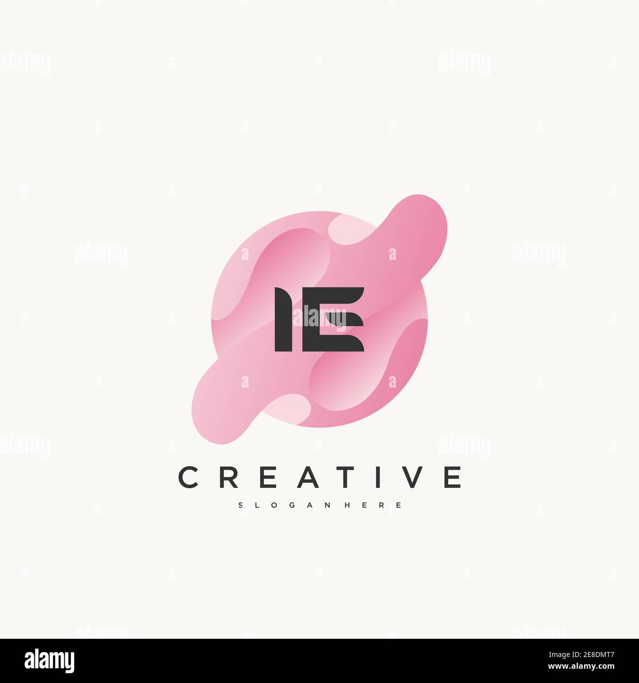 IE Initial Letter Colorful logo icon design template elements Vector art Stock Vector