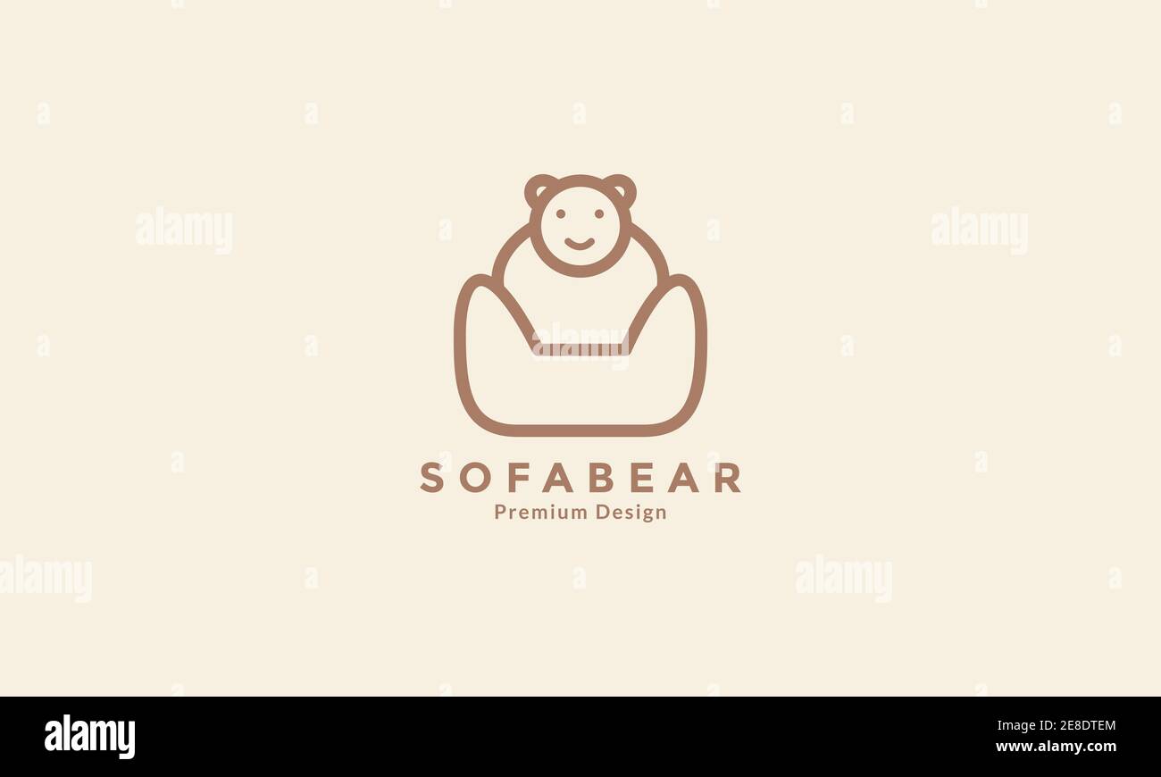 seats bear line logo symbol icon vector graphic design illustration