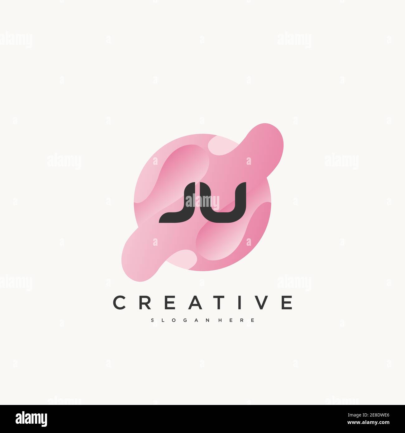 JU Initial Letter Colorful logo icon design template elements Vector art Stock Vector