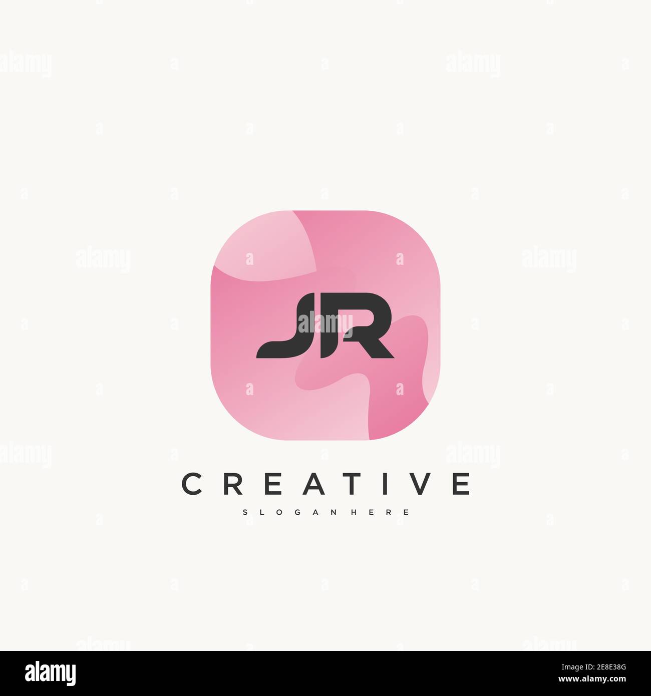 JR Initial Letter Colorful logo icon design template elements Vector Stock Vector