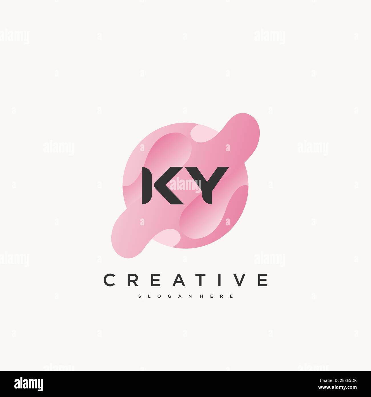 KY Initial Letter Colorful logo icon design template elements Vector ...