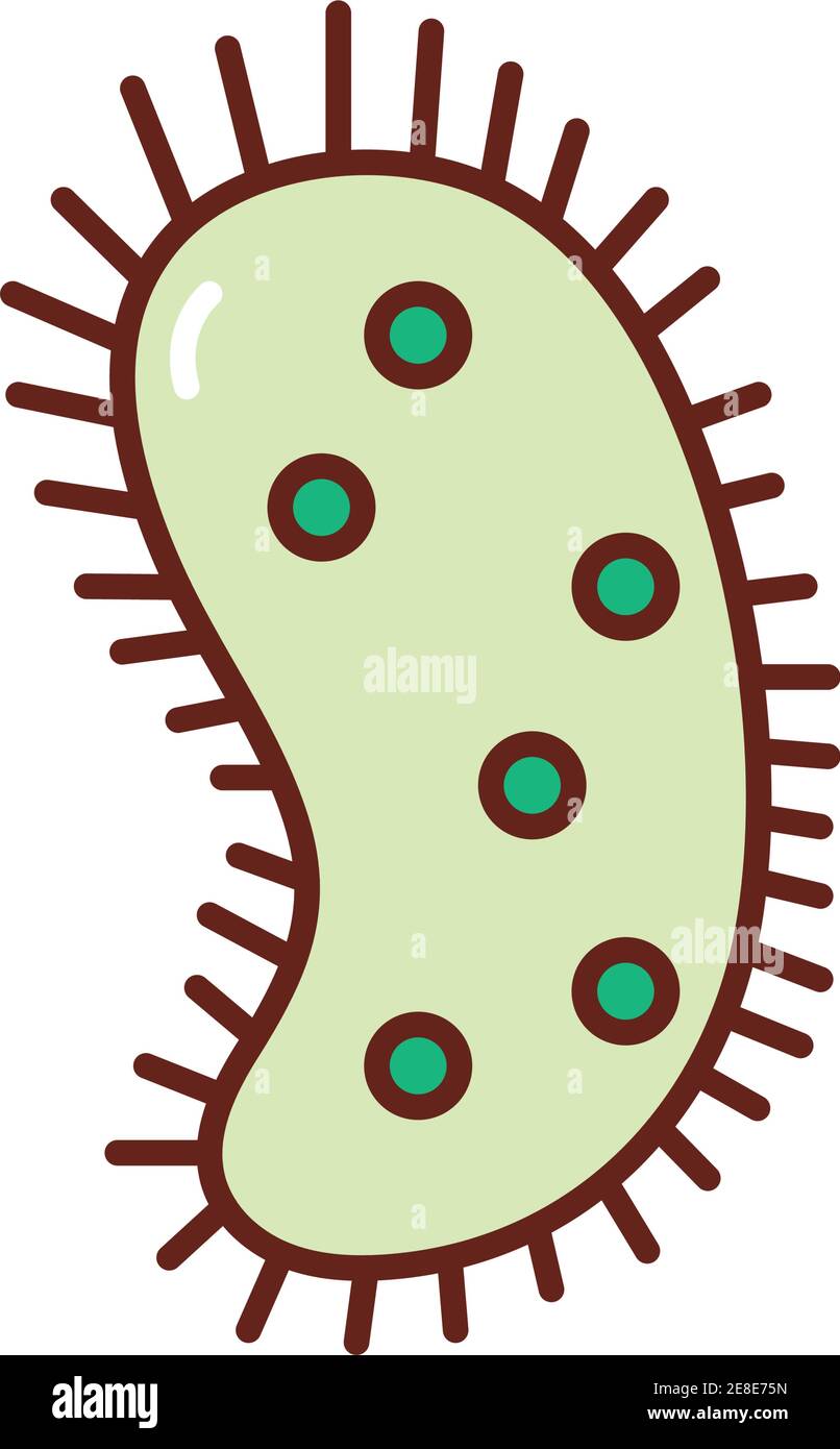 bacterium particle flat style icon vector illustration design Stock ...