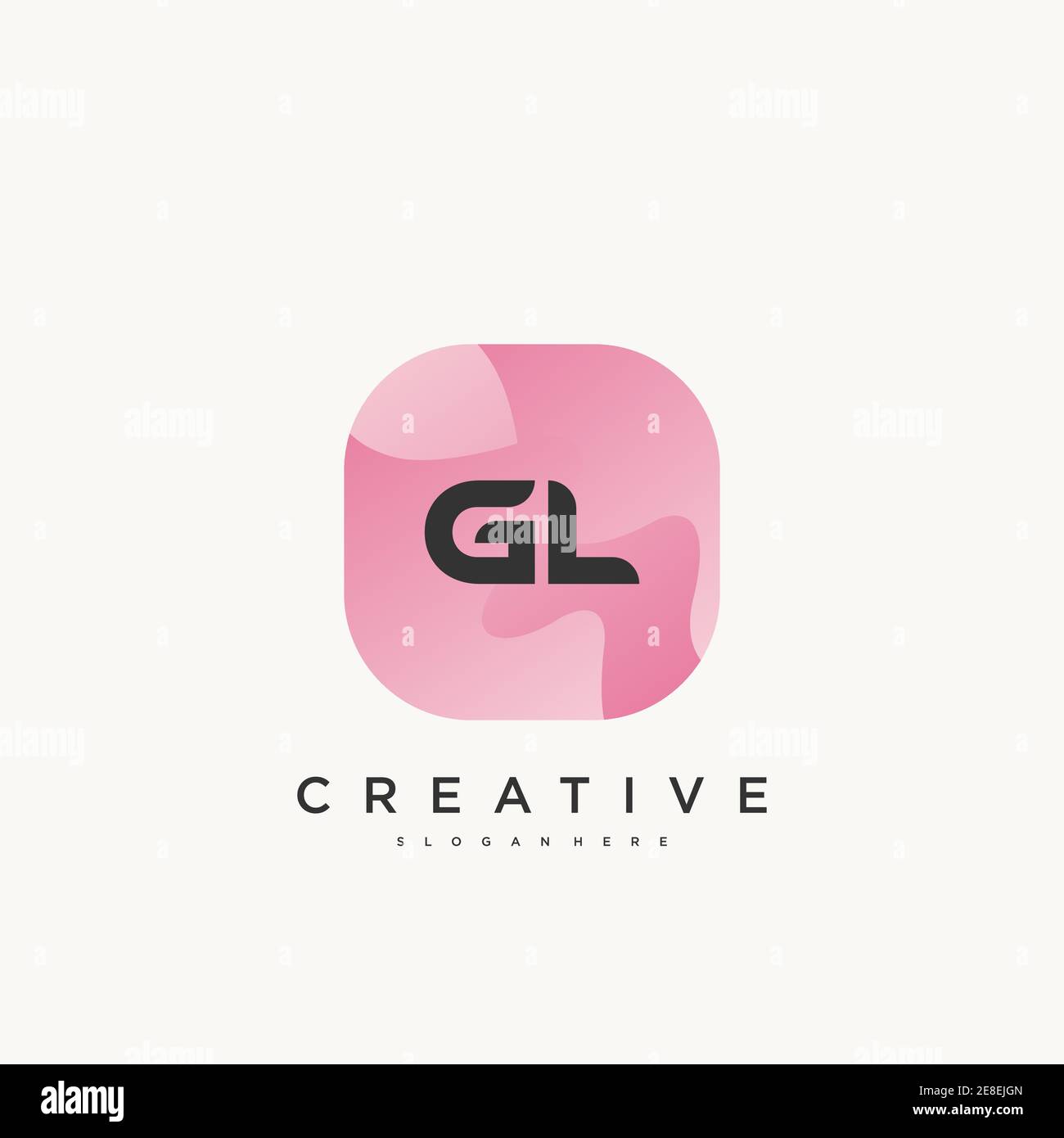 GL Initial Letter logo icon design template elements with wave colorful art Stock Vector