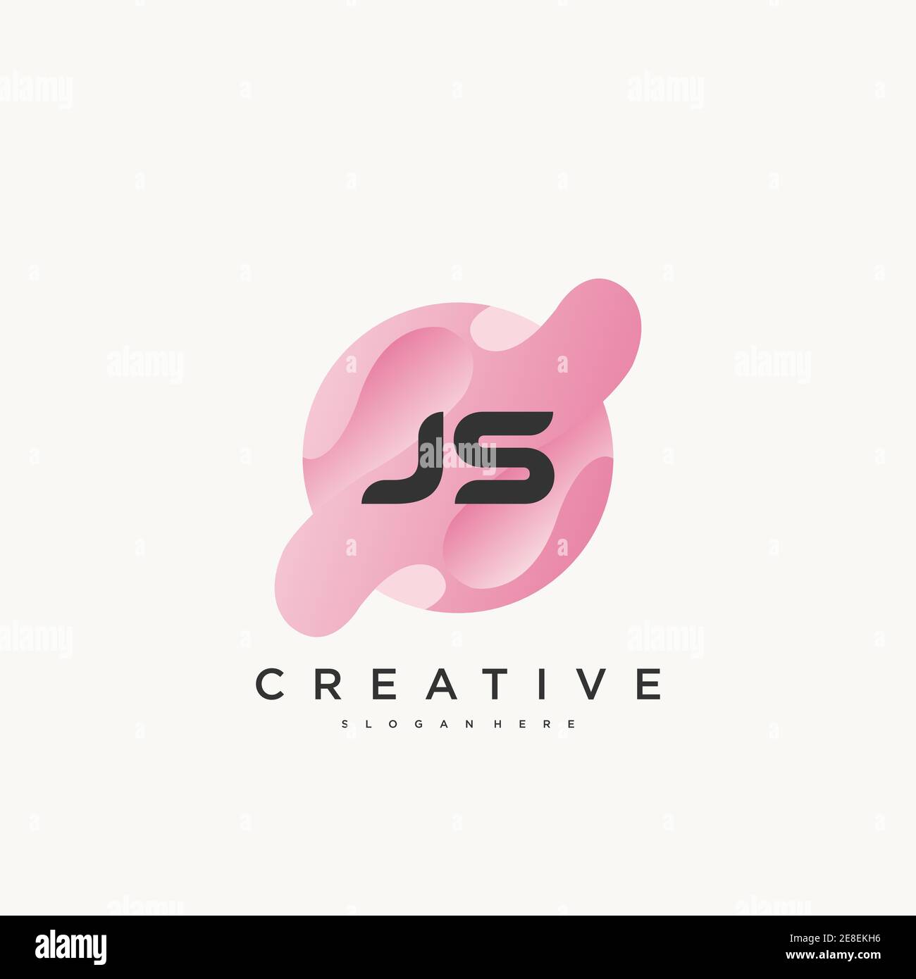 JS Initial Letter Colorful logo icon design template elements Vector