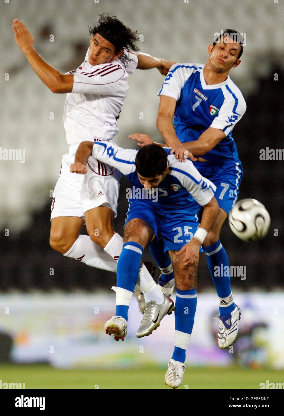 Qatar S Sebastian Soria L Fights For A Ball With Kuwait S Fahad Al Rashidi R And Adel Al Shammari During A Friendly Soccer Match In Doha May 23 08 Reuters Fadi Al Assaad Qatar Stock Photo Qatar S Sebastian Soria L Fights For A Ball With Kuwait S Fahad Al Rashidi R And Adel Al Shammari During A Friendly Soccer Match In Doha May 23 08 Reuters Fadi Al Assaad Qatar Stock Photo