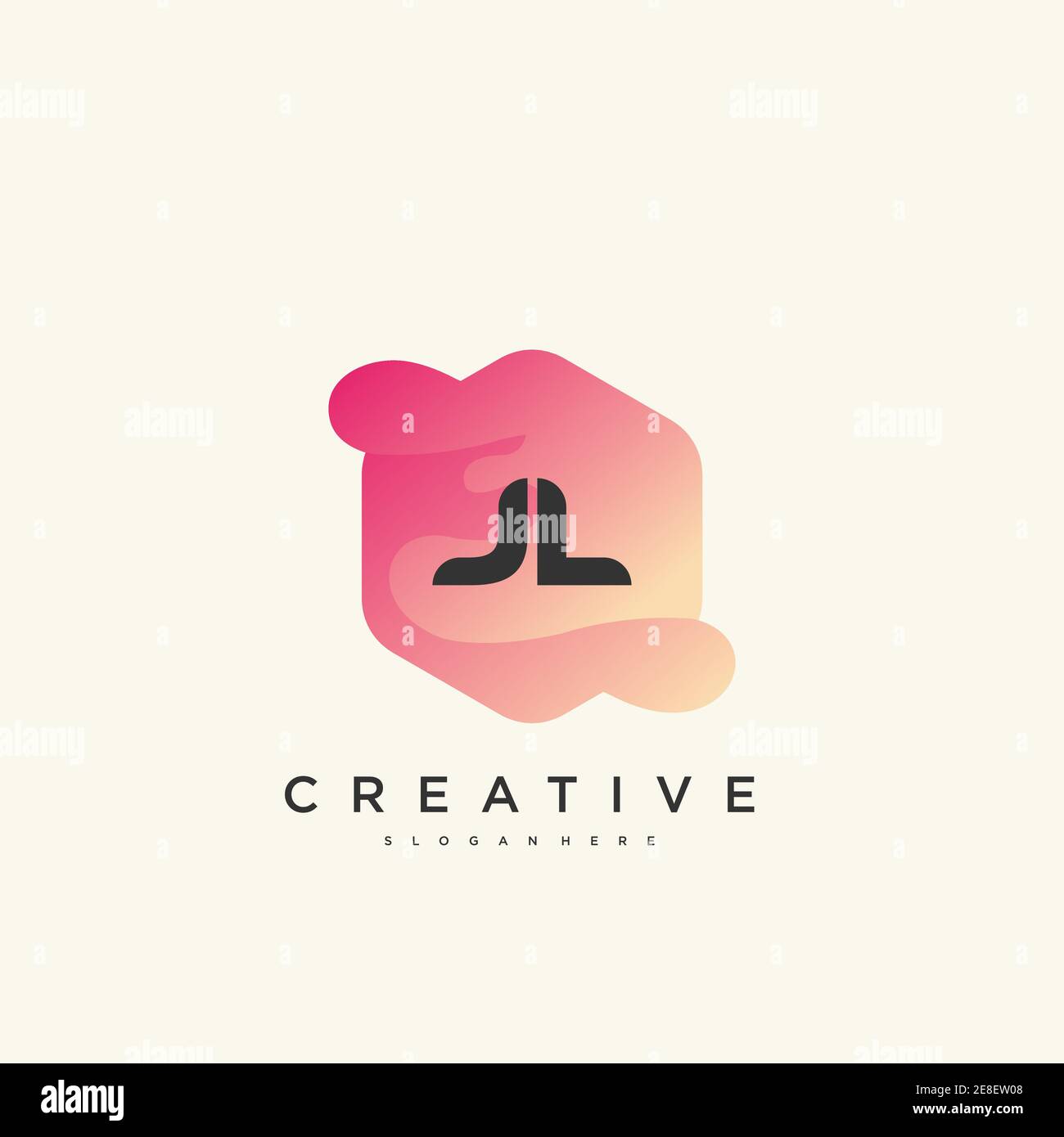 JL Initial Letter Colorful logo icon design template elements Vector Stock Vector