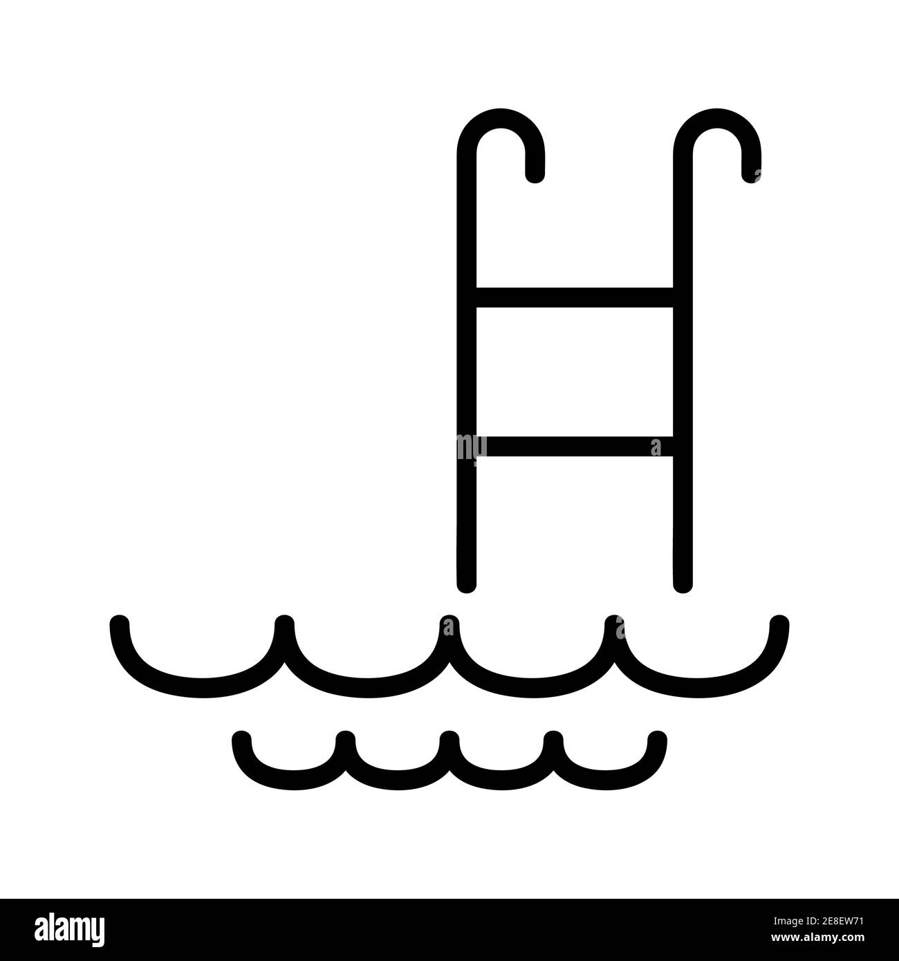 Pool flat icon. Pictogram for web. Line stroke. Suitcase isolated on ...