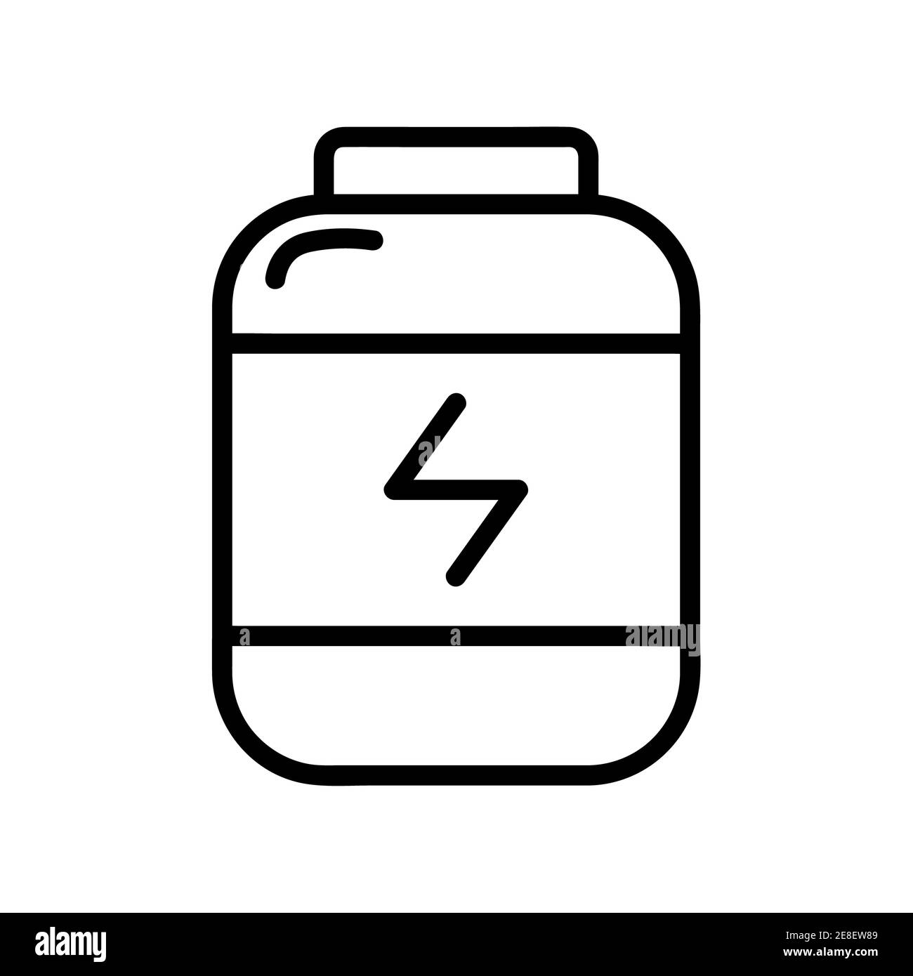 Protein bottle flat icon. Pictogram for web. Line stroke. Suitcase ...
