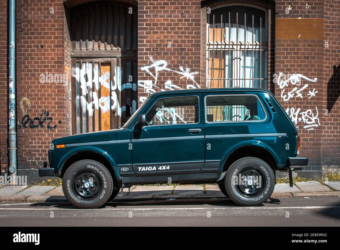 Auto Lada Niwa in Halle (Saale) Stock Photo