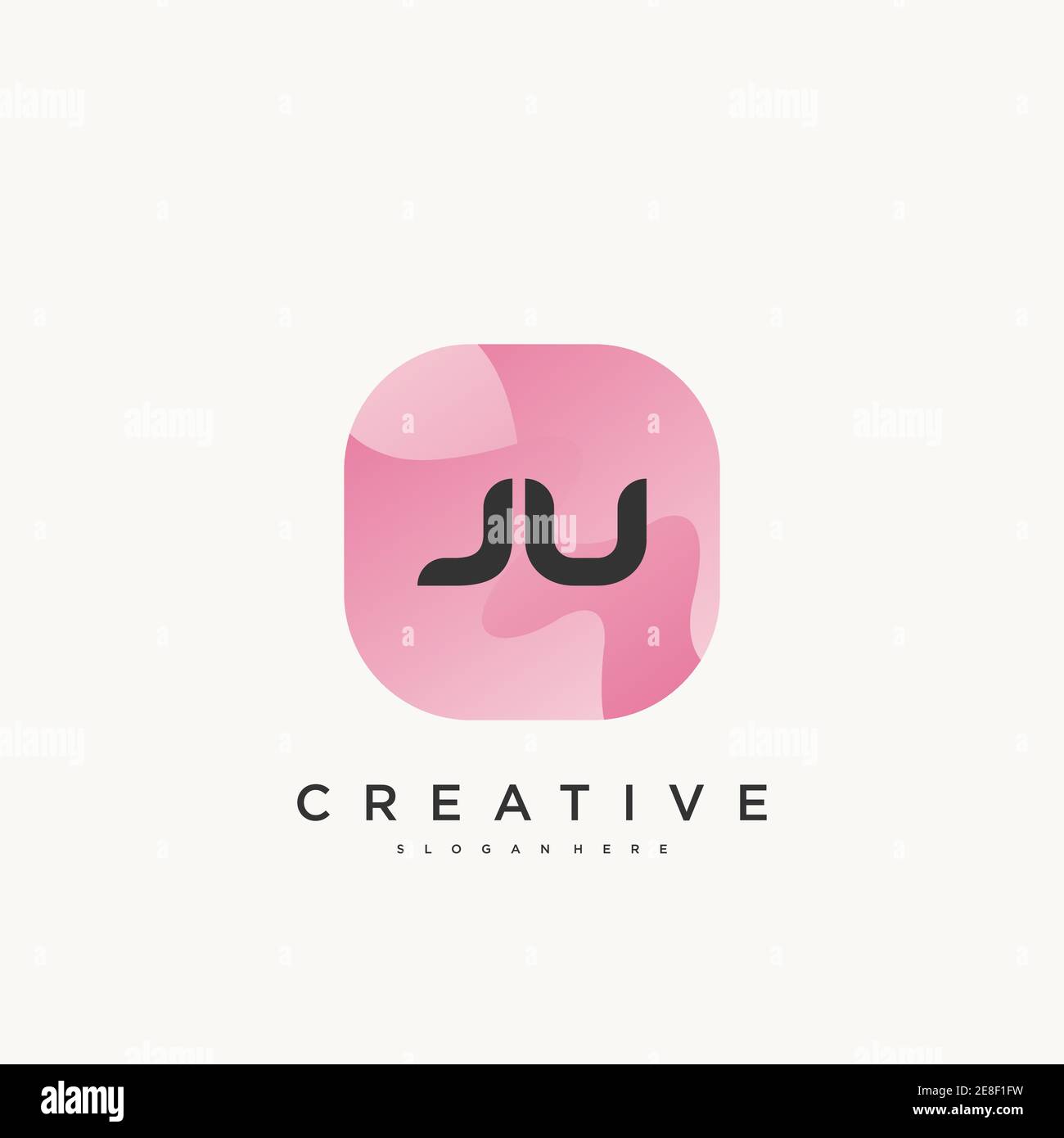 JU Initial Letter Colorful logo icon design template elements Vector Stock Vector