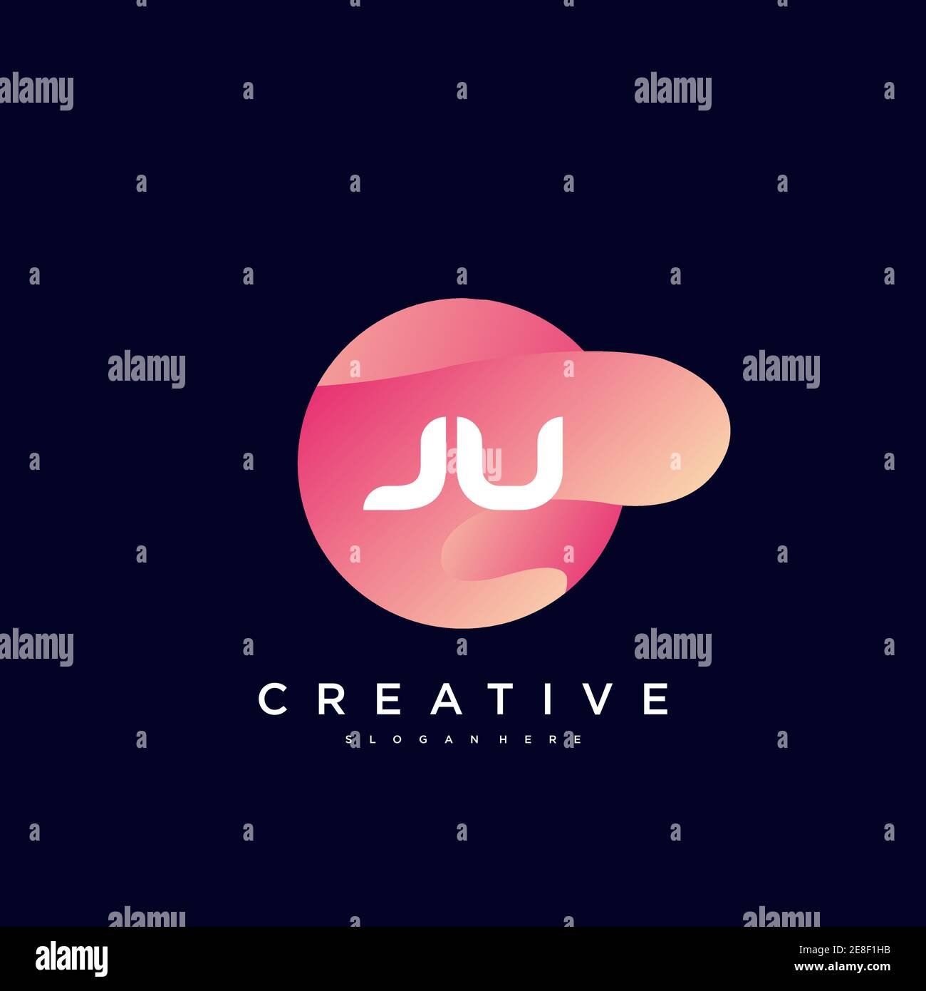 JU Initial Letter Colorful logo icon design template elements Vector Stock Vector