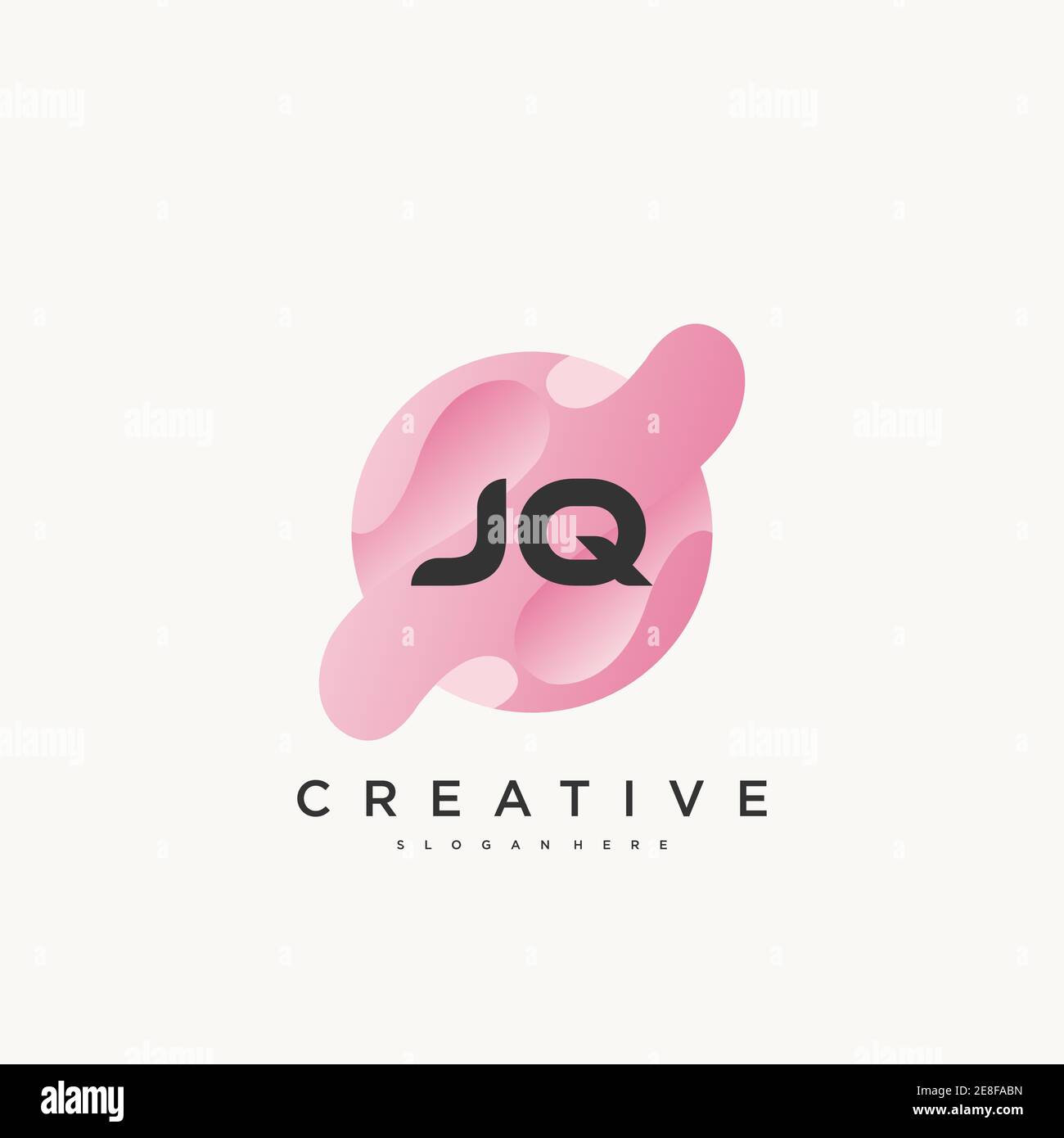 JQ Initial Letter Colorful logo icon design template elements Vector art Stock Vector