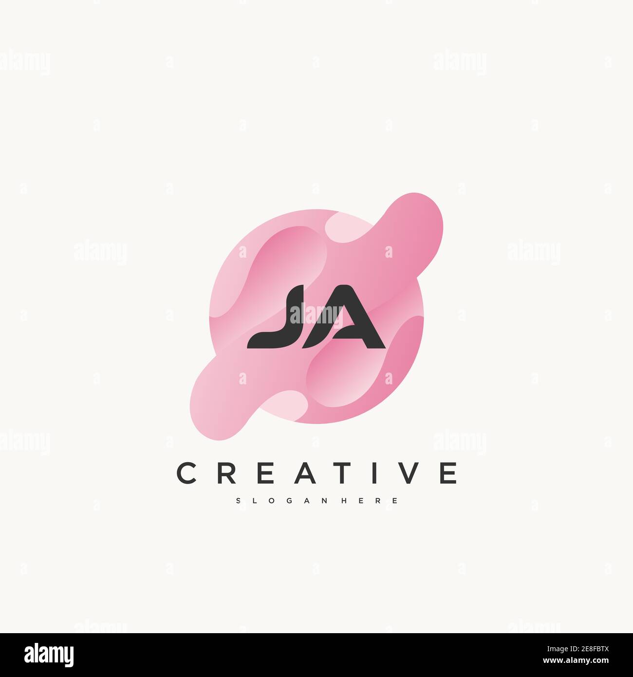 JA Initial Letter Colorful logo icon design template elements Vector art Stock Vector