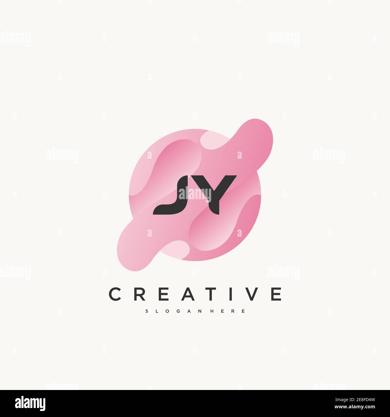 JY Initial Letter Colorful logo icon design template elements Vector art Stock Vector