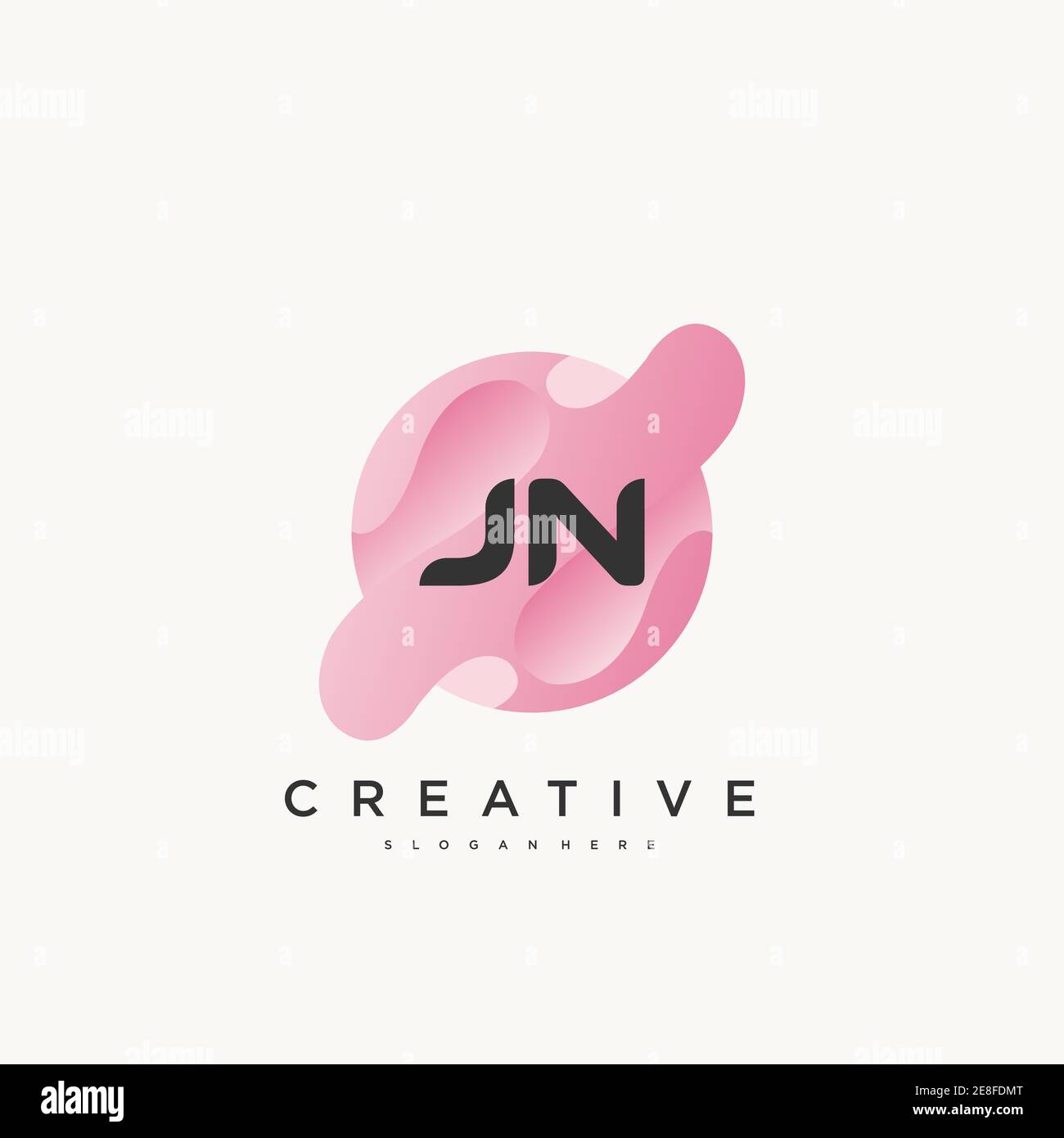 JN Initial Letter Colorful logo icon design template elements Vector art Stock Vector