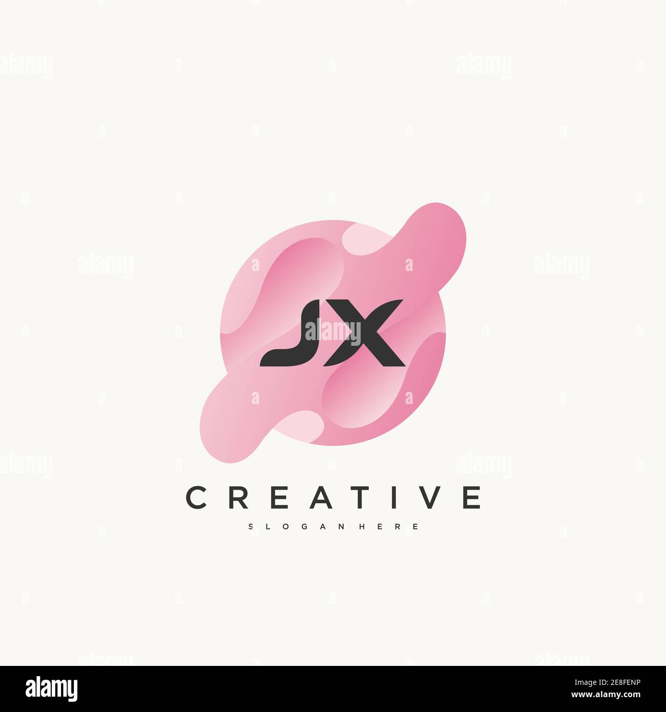 JX Initial Letter Colorful logo icon design template elements Vector art Stock Vector